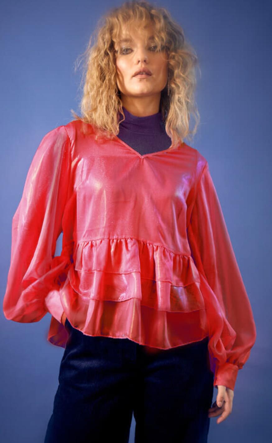 Hunkøn Bluse - Pearl Sheer - Red