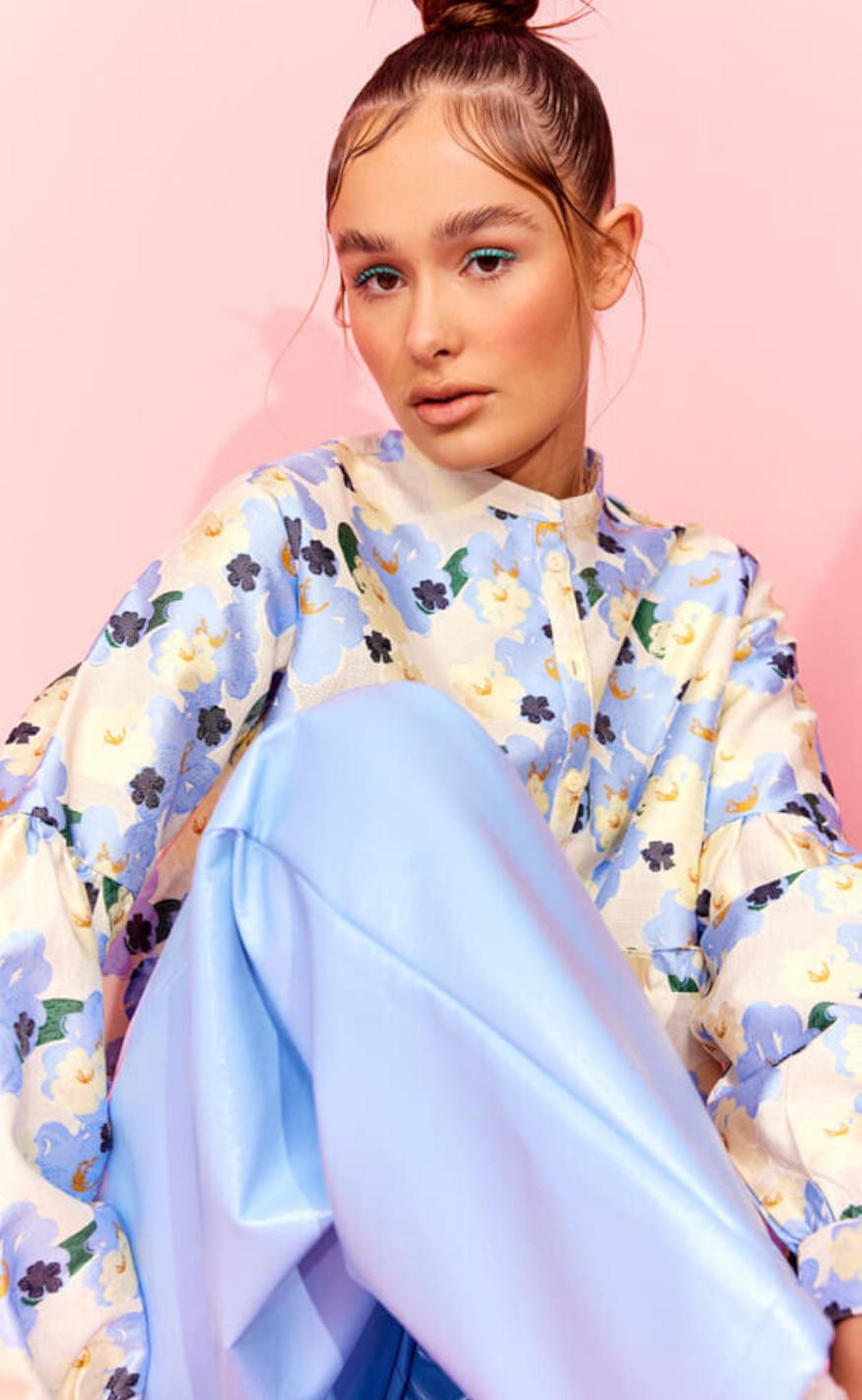 Hunkøn Jakke - Vivi - Blue Floral