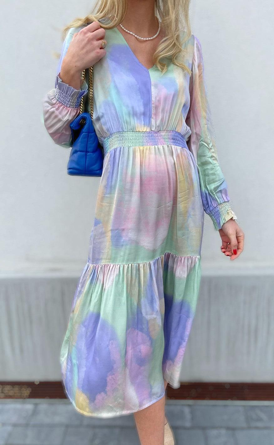 Hunkøn Kjole - Luna Long Dress - Fade Art Print