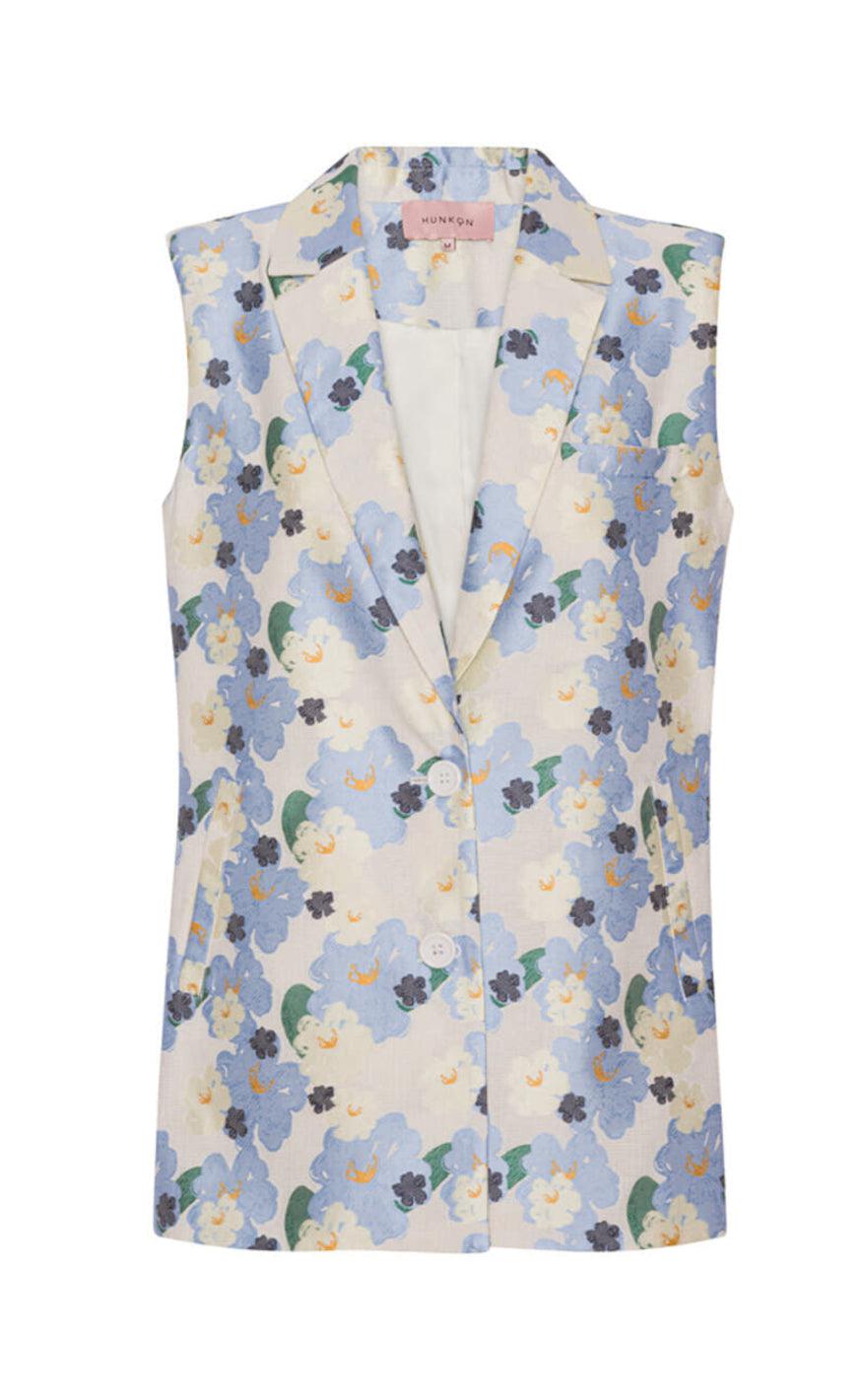 Hunkøn Vest - Vivi - Blue Floral