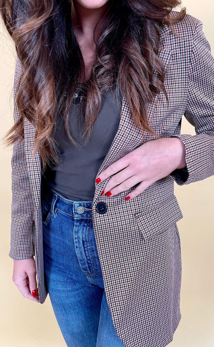 INA Copenhagen Blazer - Checkered - Beige
