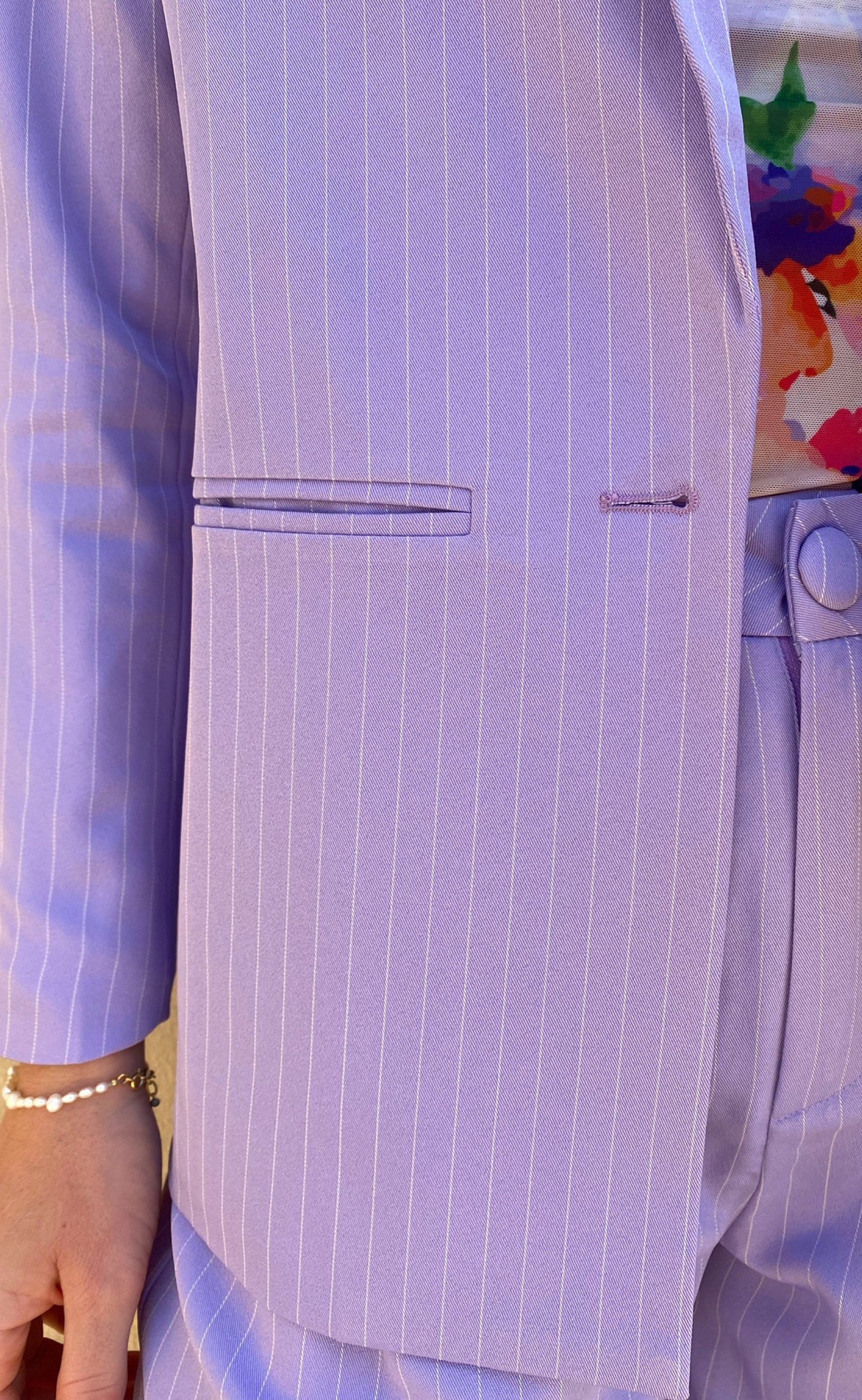 INA Copenhagen Blazer - Mai - Purple Pinstripe