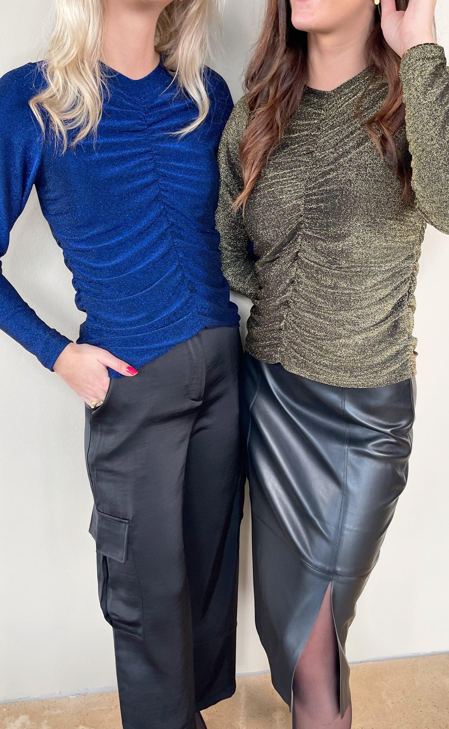 INA Copenhagen Bluse - Ava - Blue Glitter