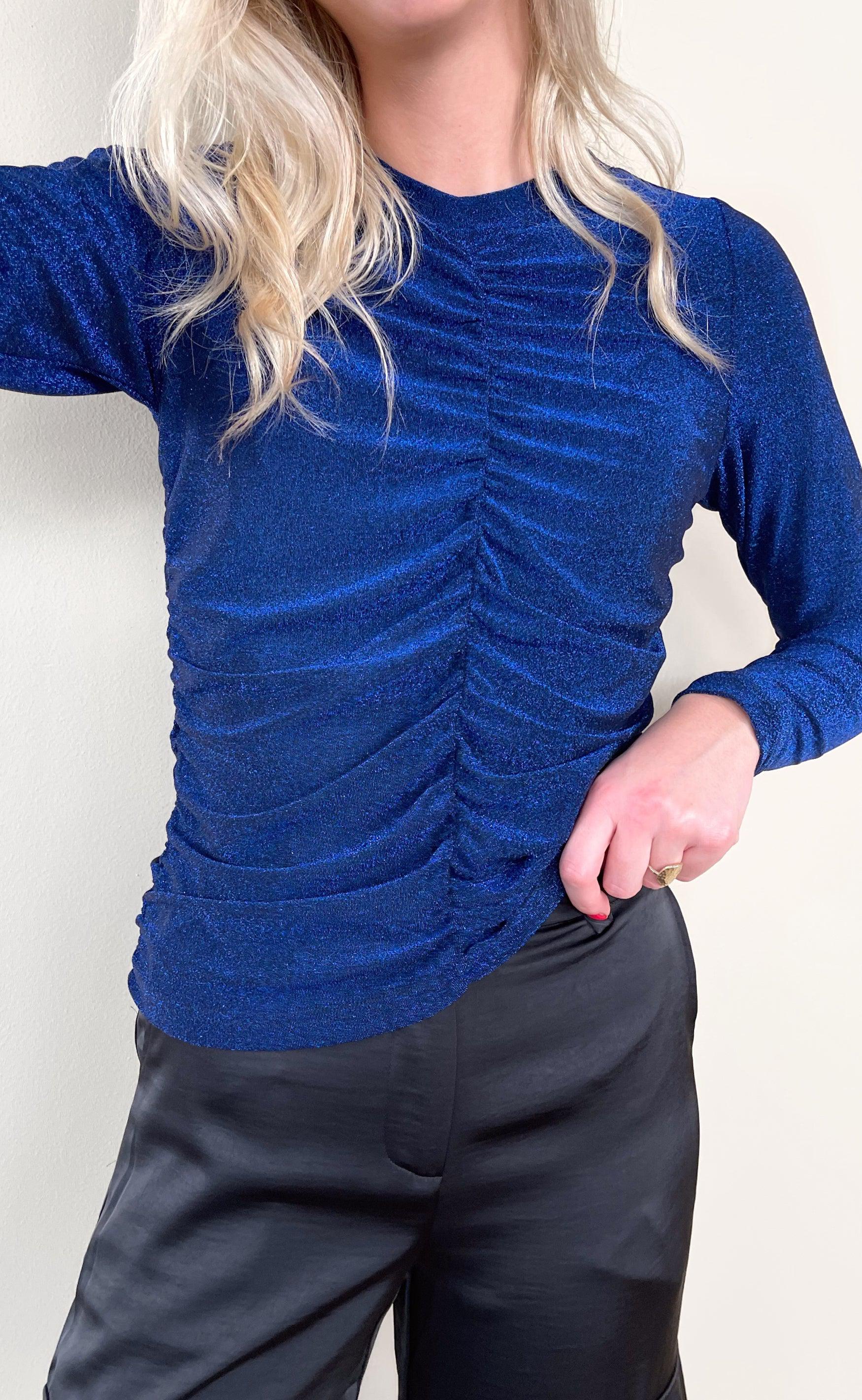 INA Copenhagen Bluse - Ava - Blue Glitter