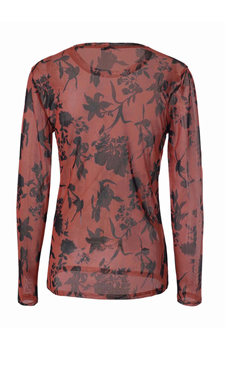 INA Copenhagen Bluse - Claura - Brown Leaf