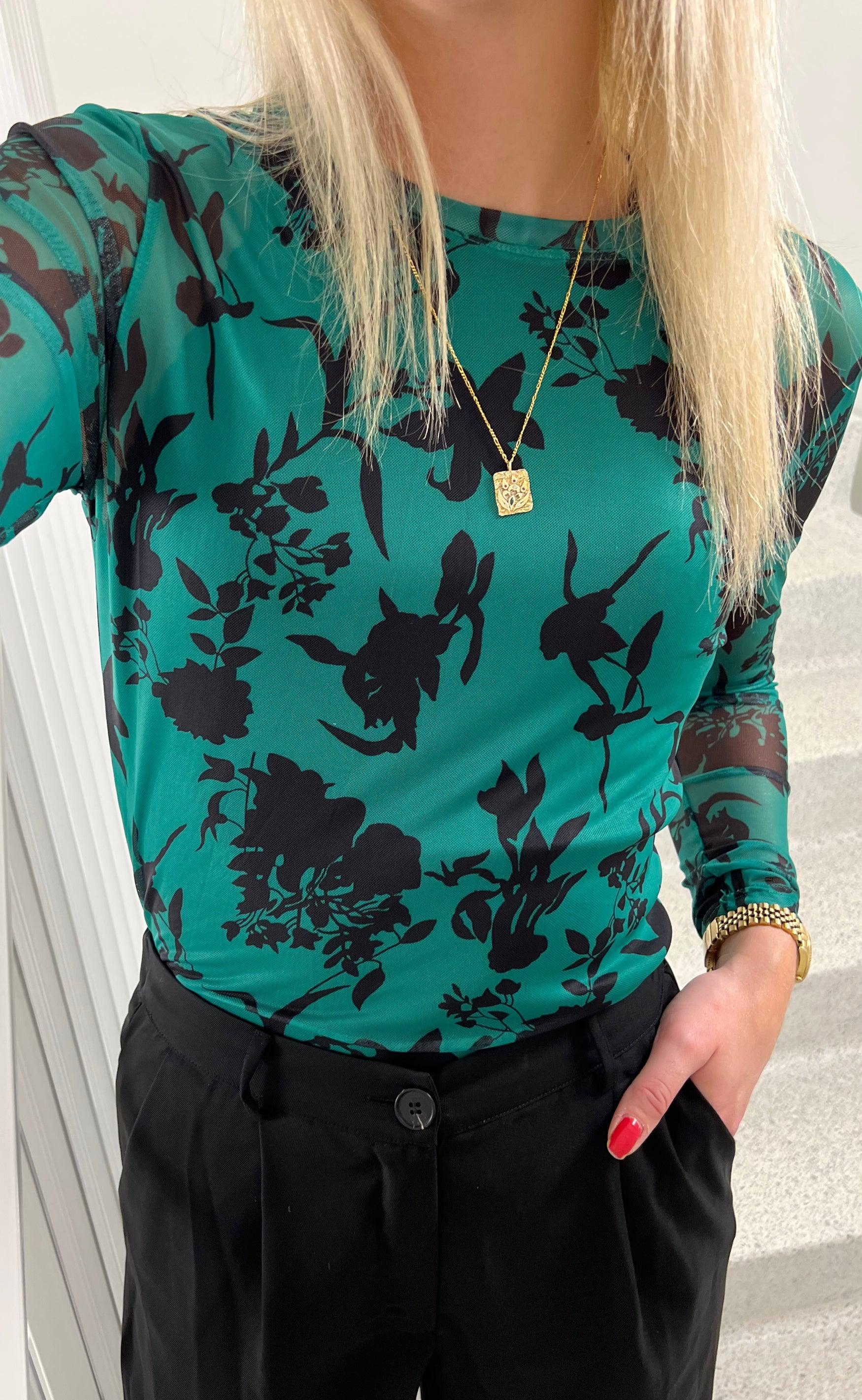 INA Copenhagen Bluse - Claura - Green Leaf