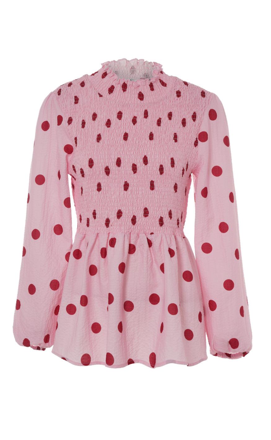 INA Copenhagen Bluse - Sanne - Rosy Dots