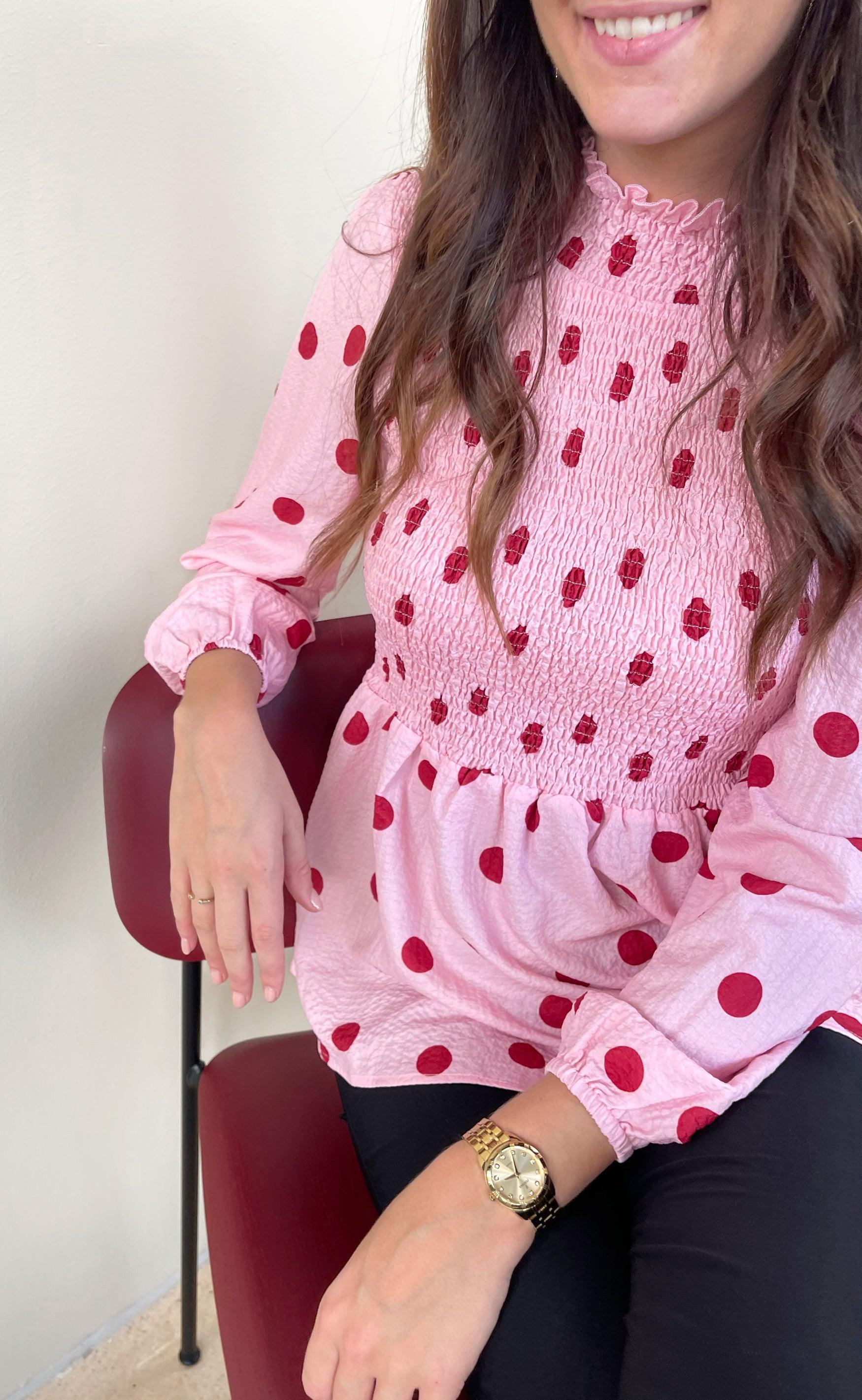 INA Copenhagen Bluse - Sanne - Rosy Dots