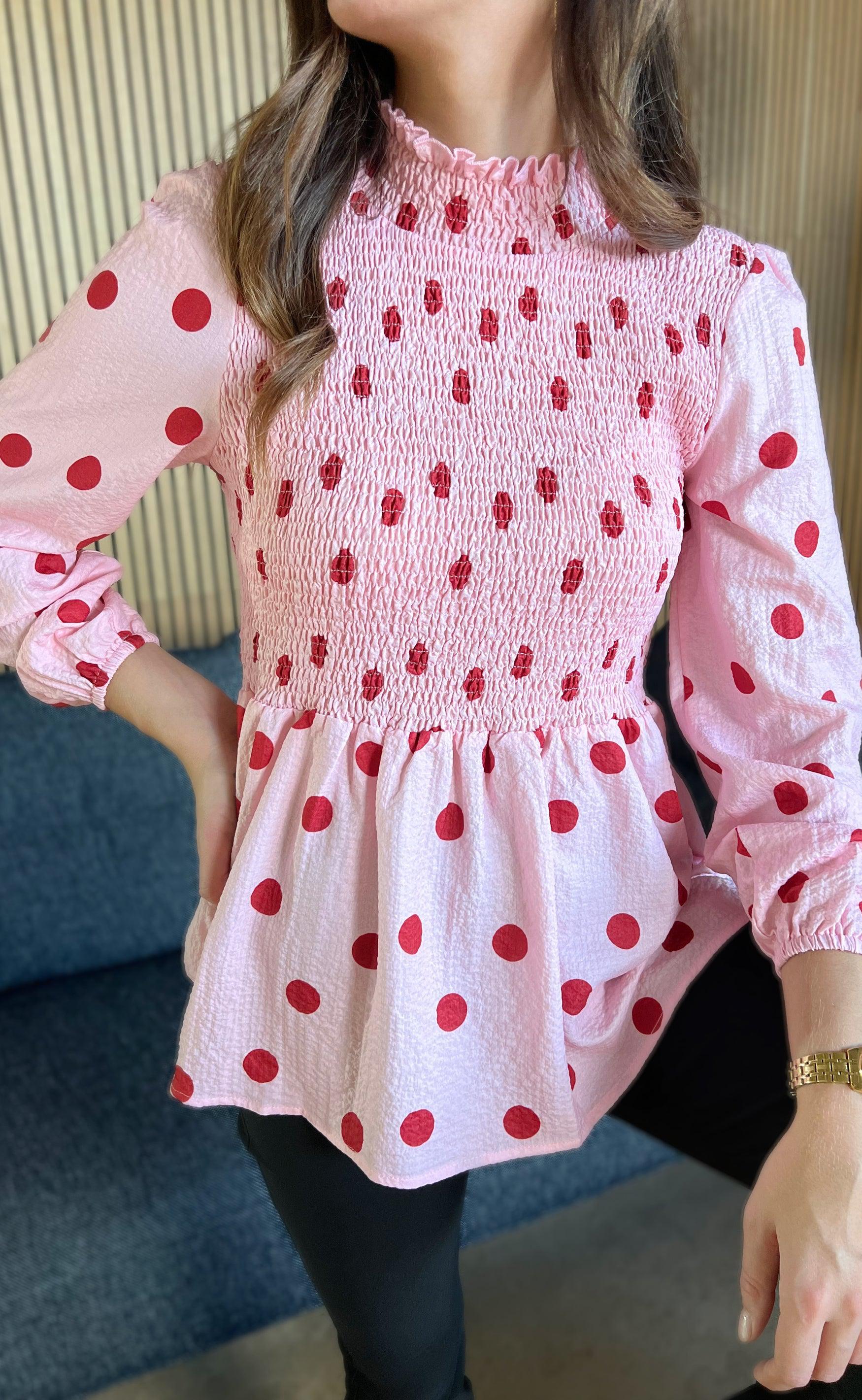 INA Copenhagen Bluse - Sanne - Rosy Dots