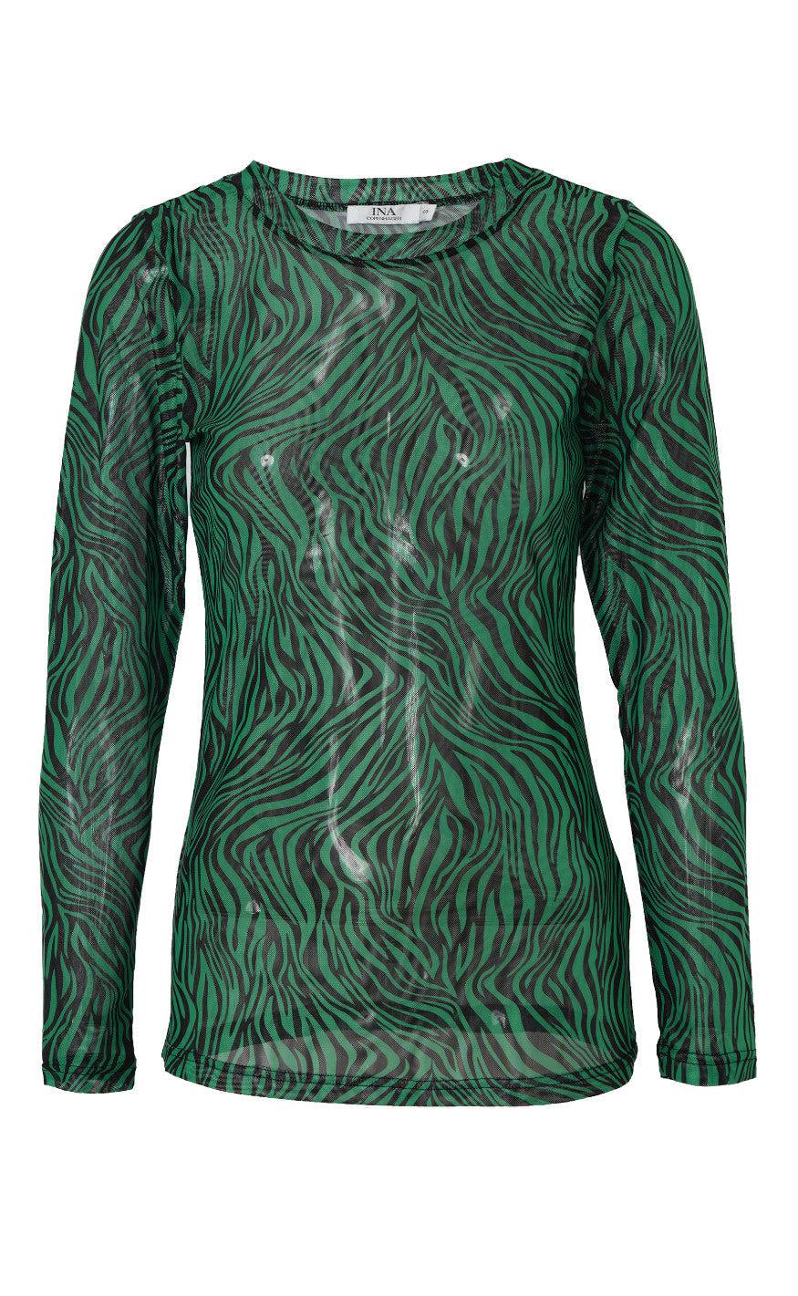 INA Copenhagen Bluse - Sofia - Green Zebra