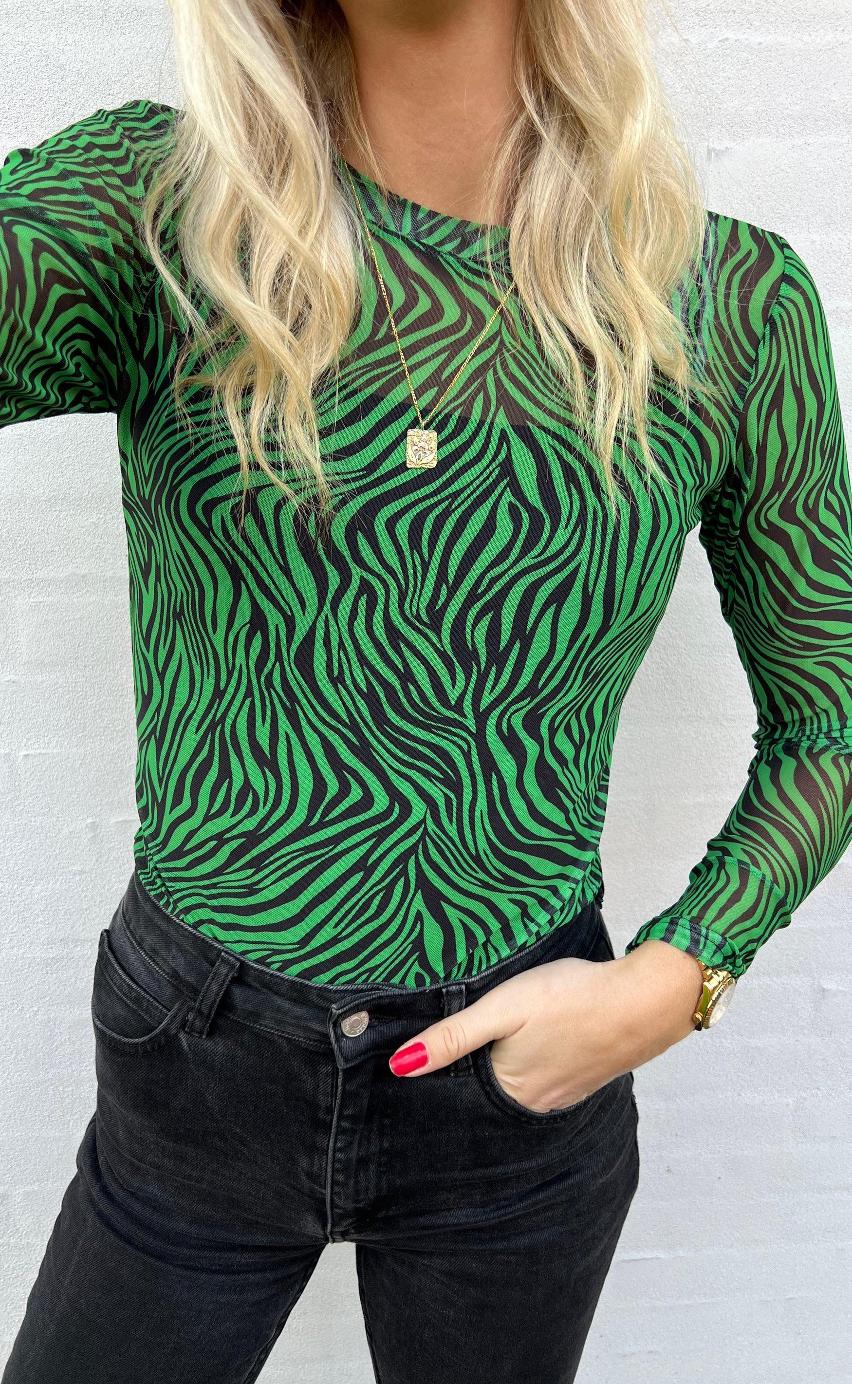 INA Copenhagen Bluse - Sofia - Green Zebra