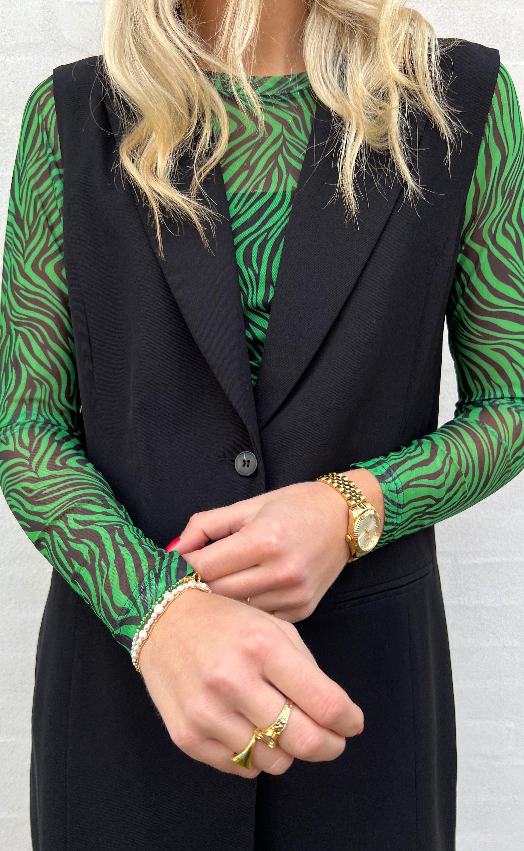 INA Copenhagen Bluse - Sofia - Green Zebra