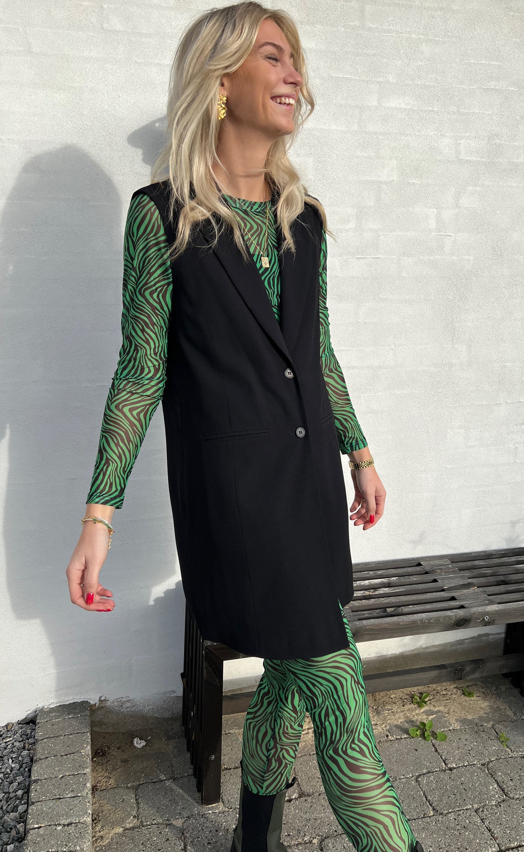 INA Copenhagen Bluse - Sofia - Green Zebra