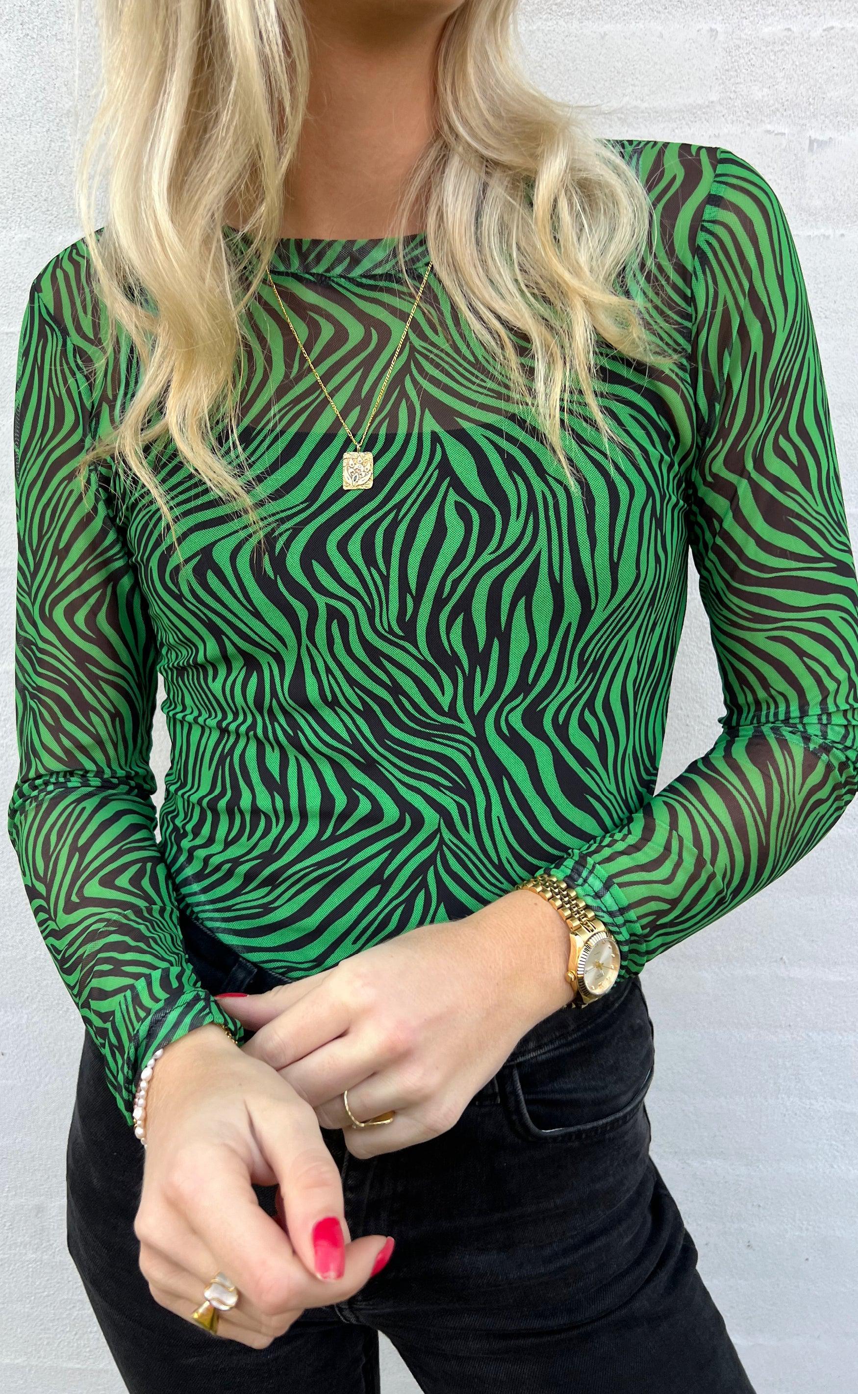 INA Copenhagen Bluse - Sofia - Green Zebra