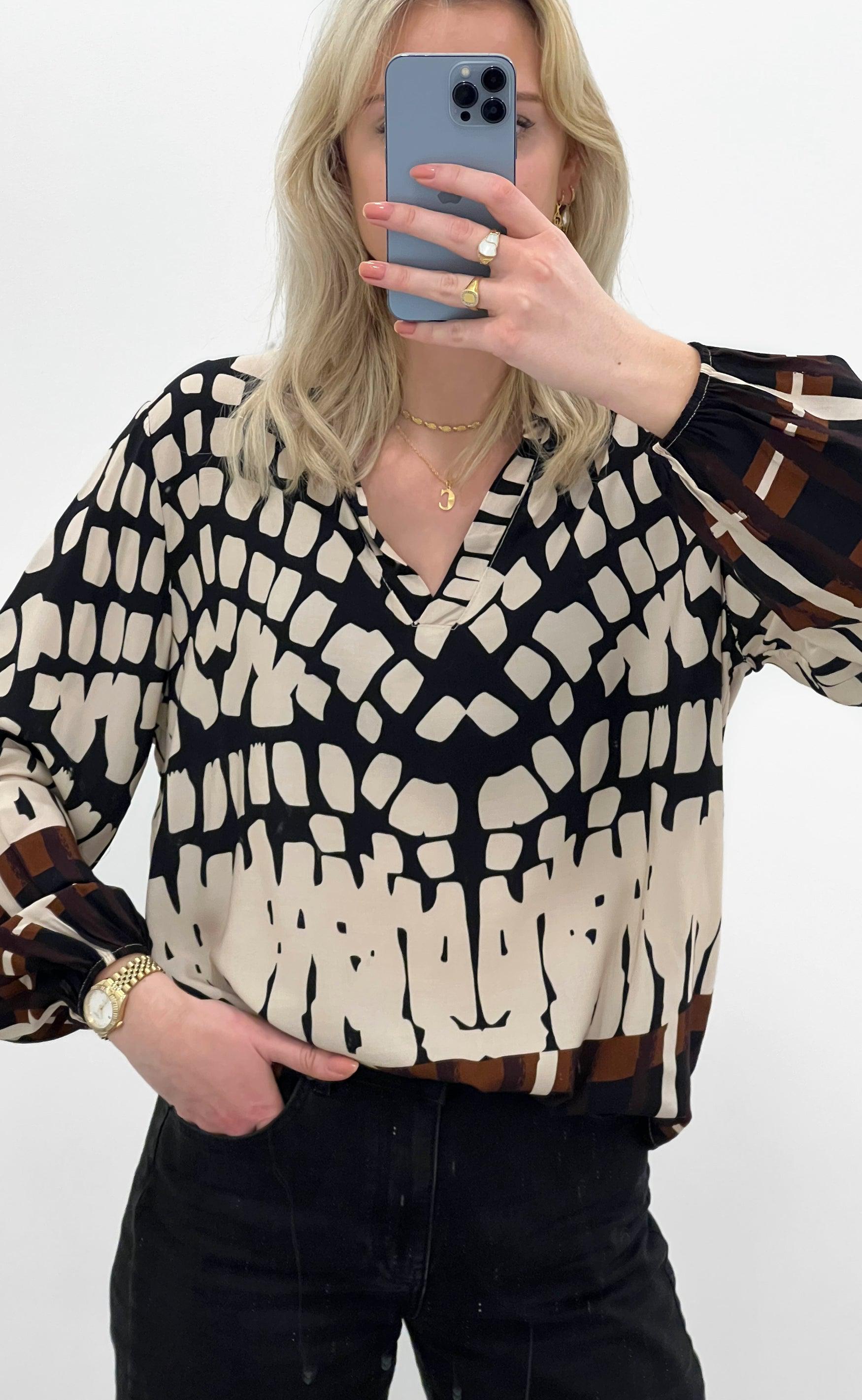 INA Copenhagen Bluse - Vera - Graphic Black
