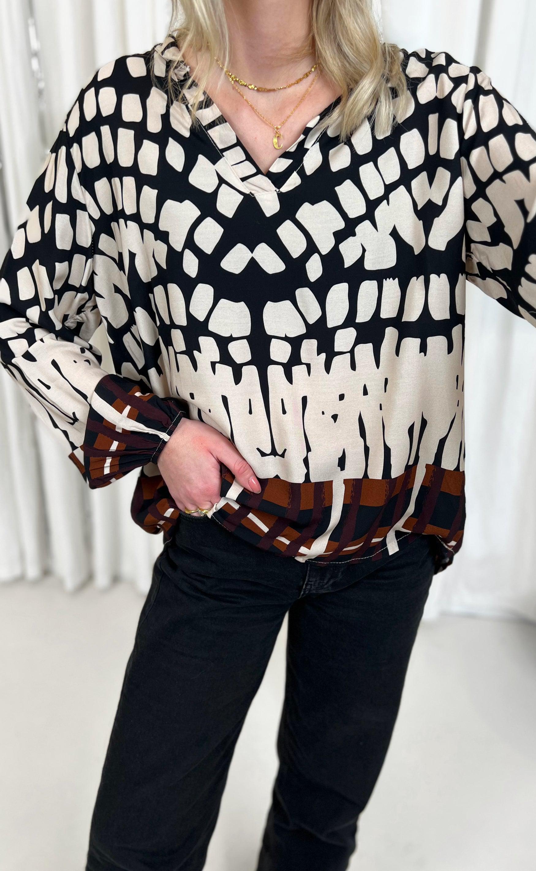 INA Copenhagen Bluse - Vera - Graphic Black
