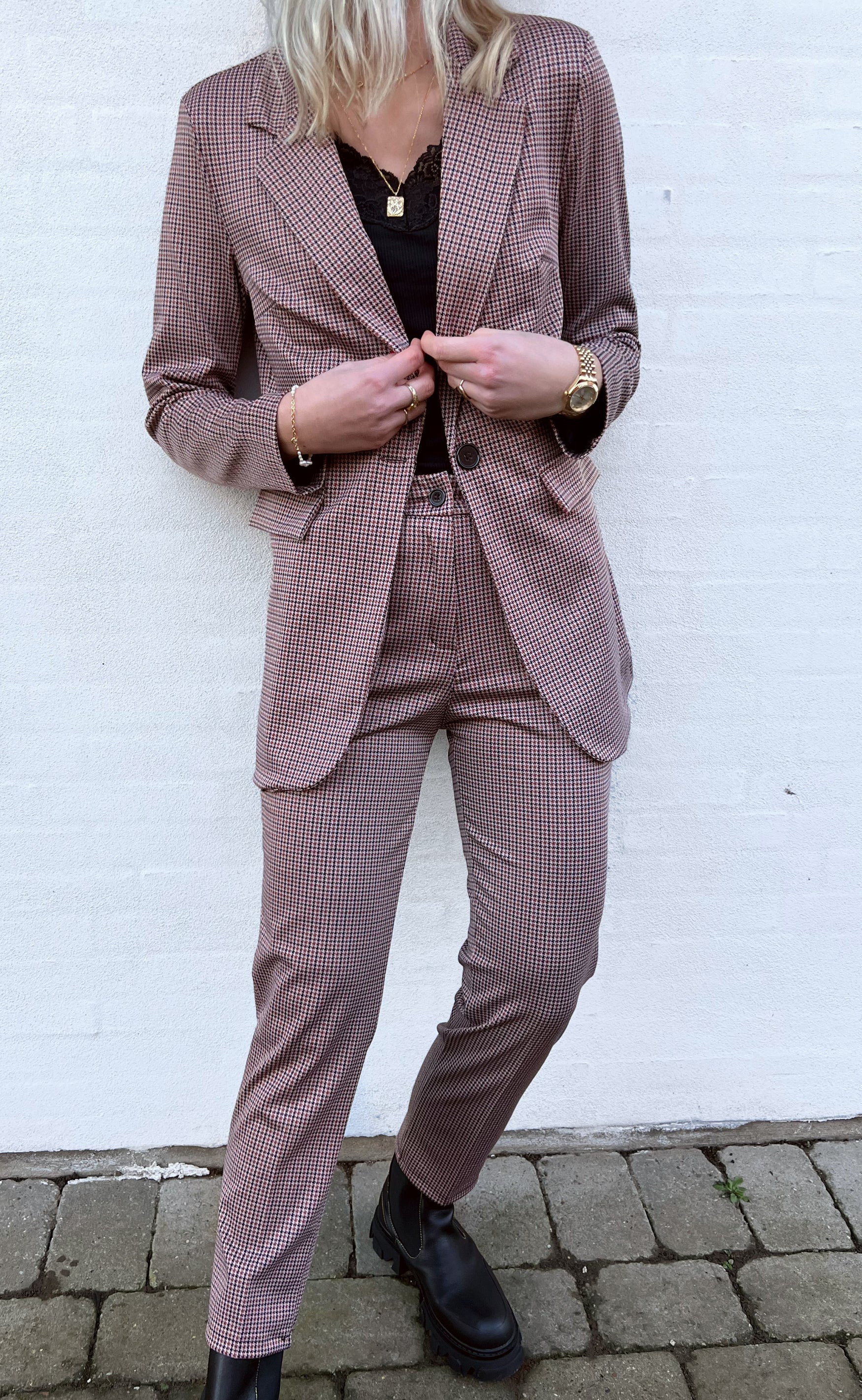 INA Copenhagen Bukser - Checkered - Beige