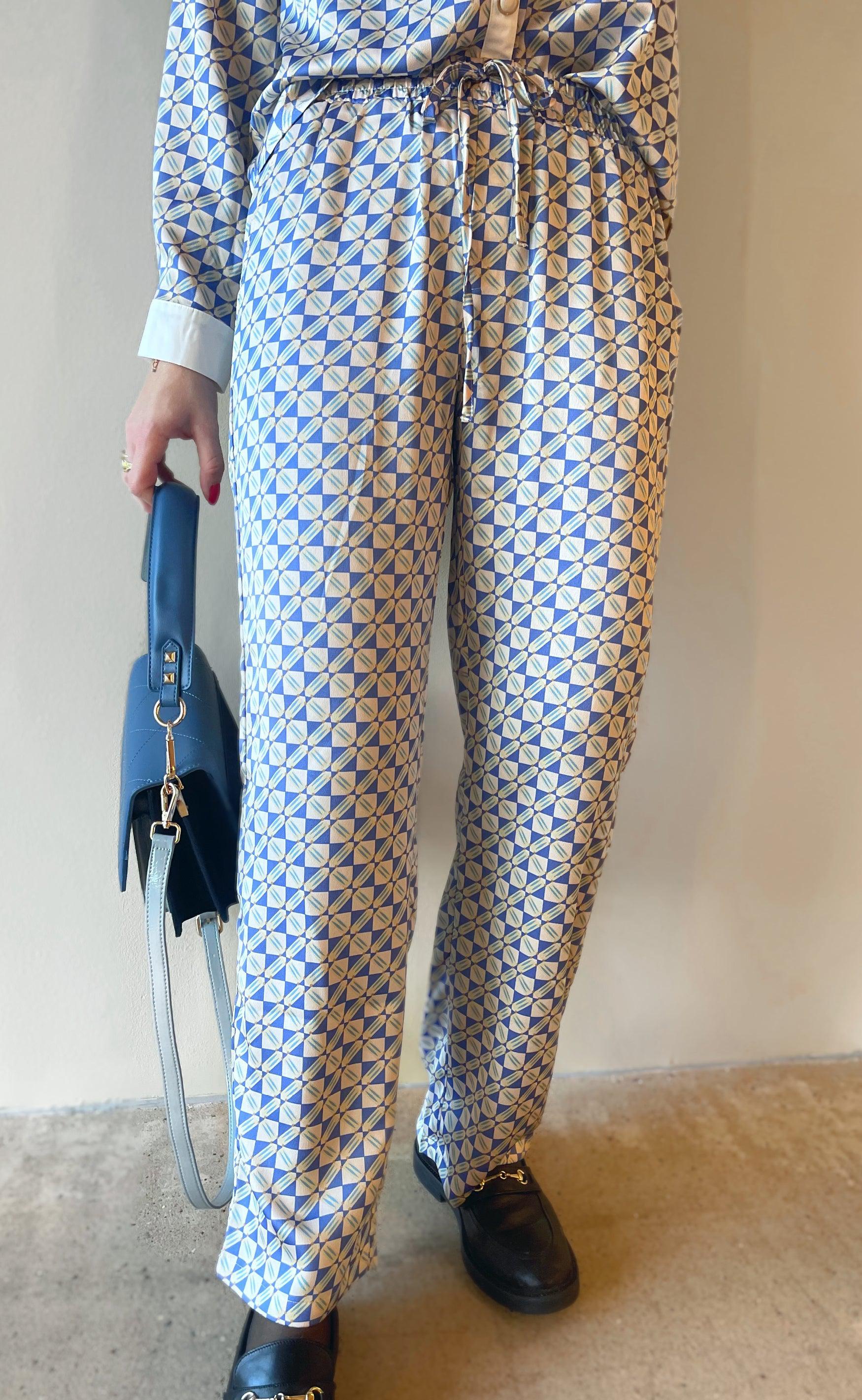INA Copenhagen Bukser - Ida - Graphic Blue