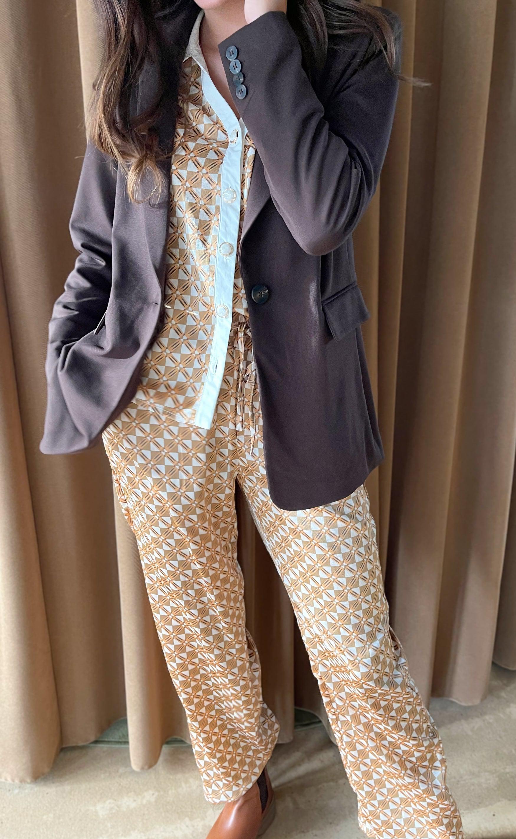 INA Copenhagen Bukser - Ida - Graphic Brown