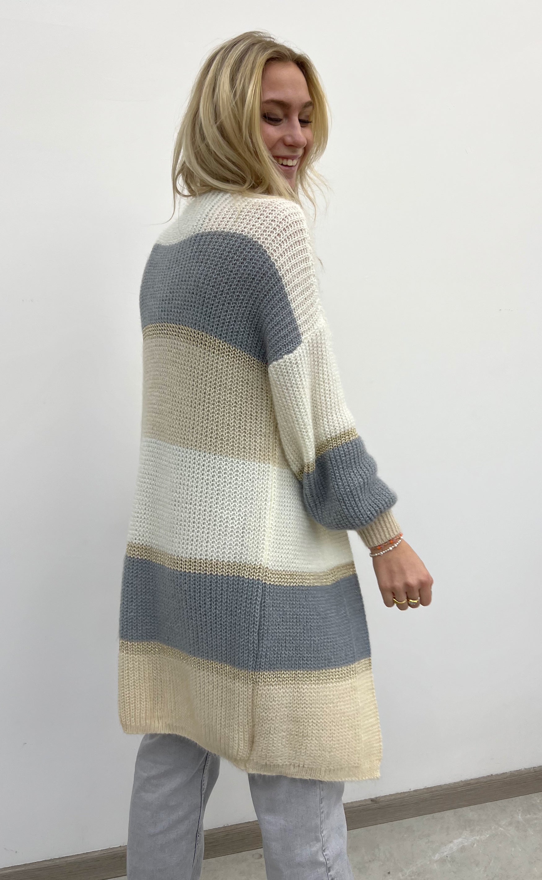 INA Copenhagen Cardigan - Merle - Grey Stripes