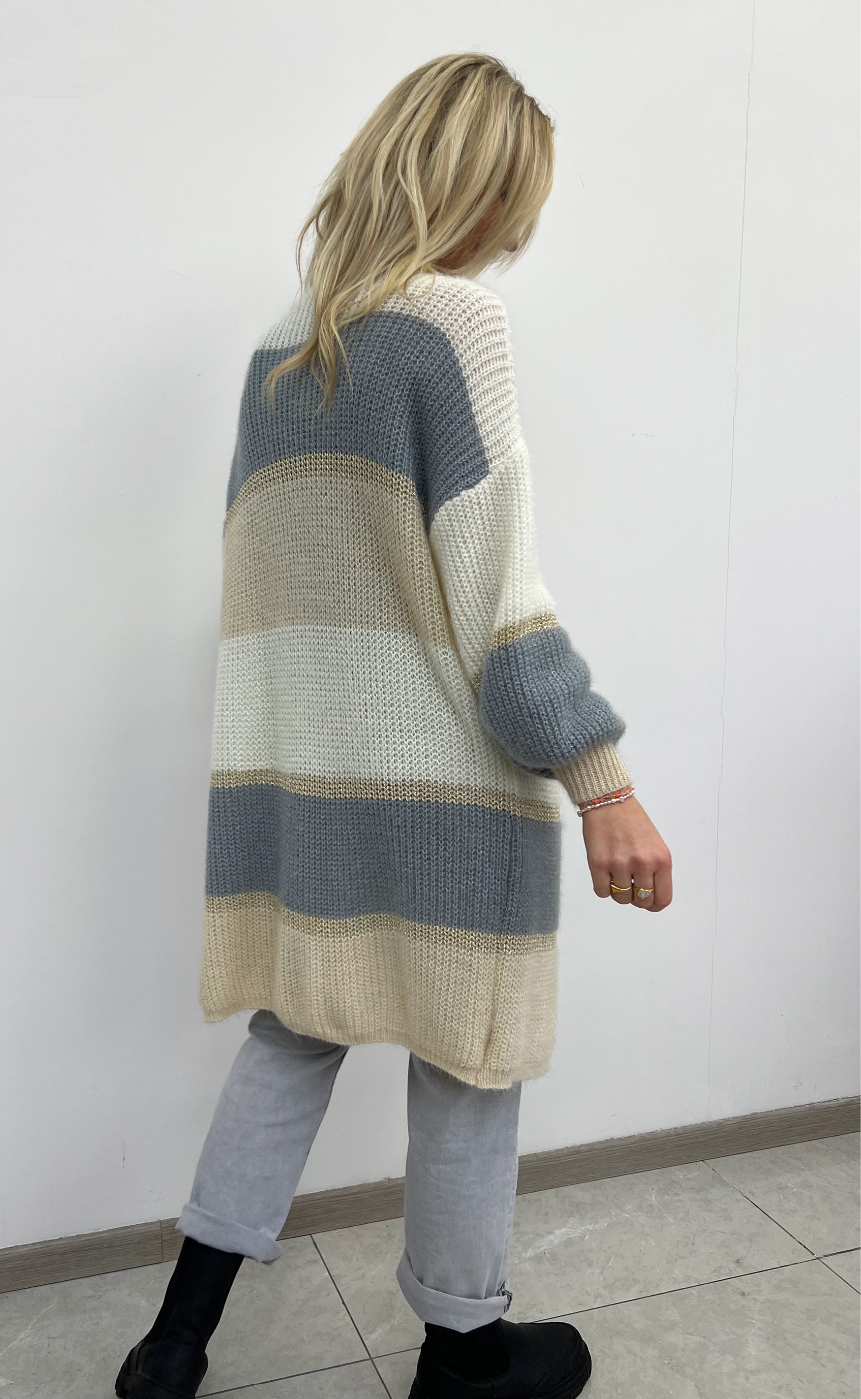 INA Copenhagen Cardigan - Merle - Grey Stripes