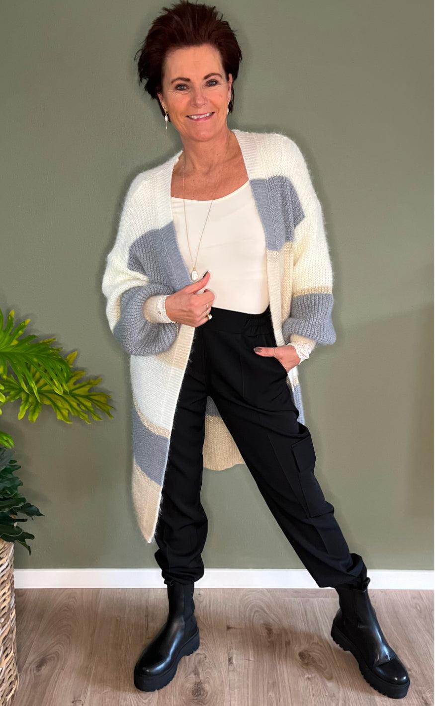 INA Copenhagen Cardigan - Merle - Grey Stripes