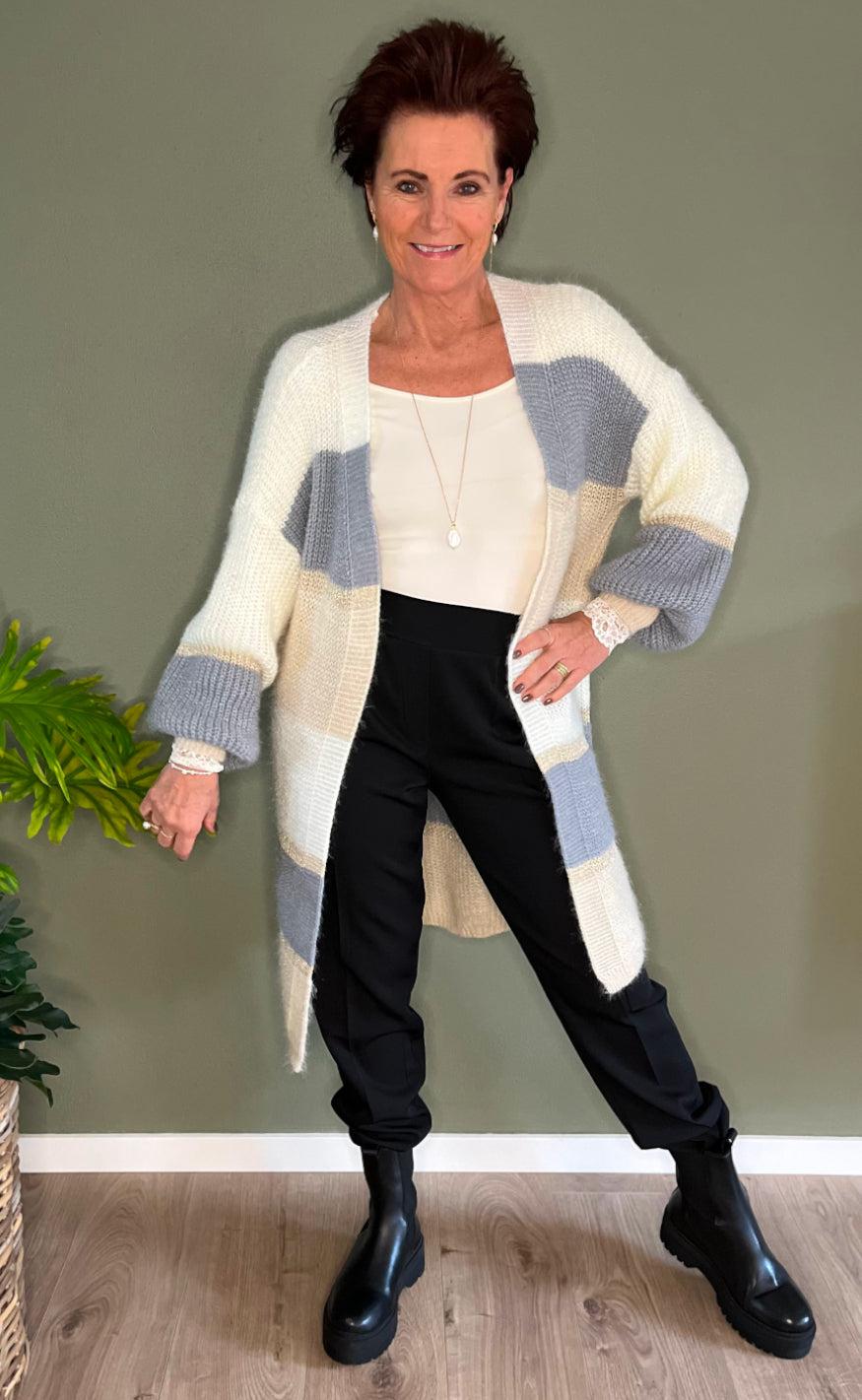 INA Copenhagen Cardigan - Merle - Grey Stripes