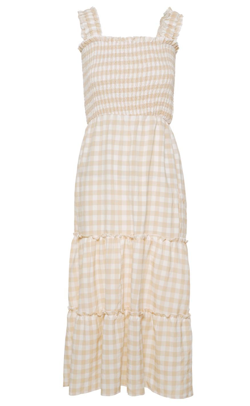 INA Copenhagen Kjole - Amber - Beige Check
