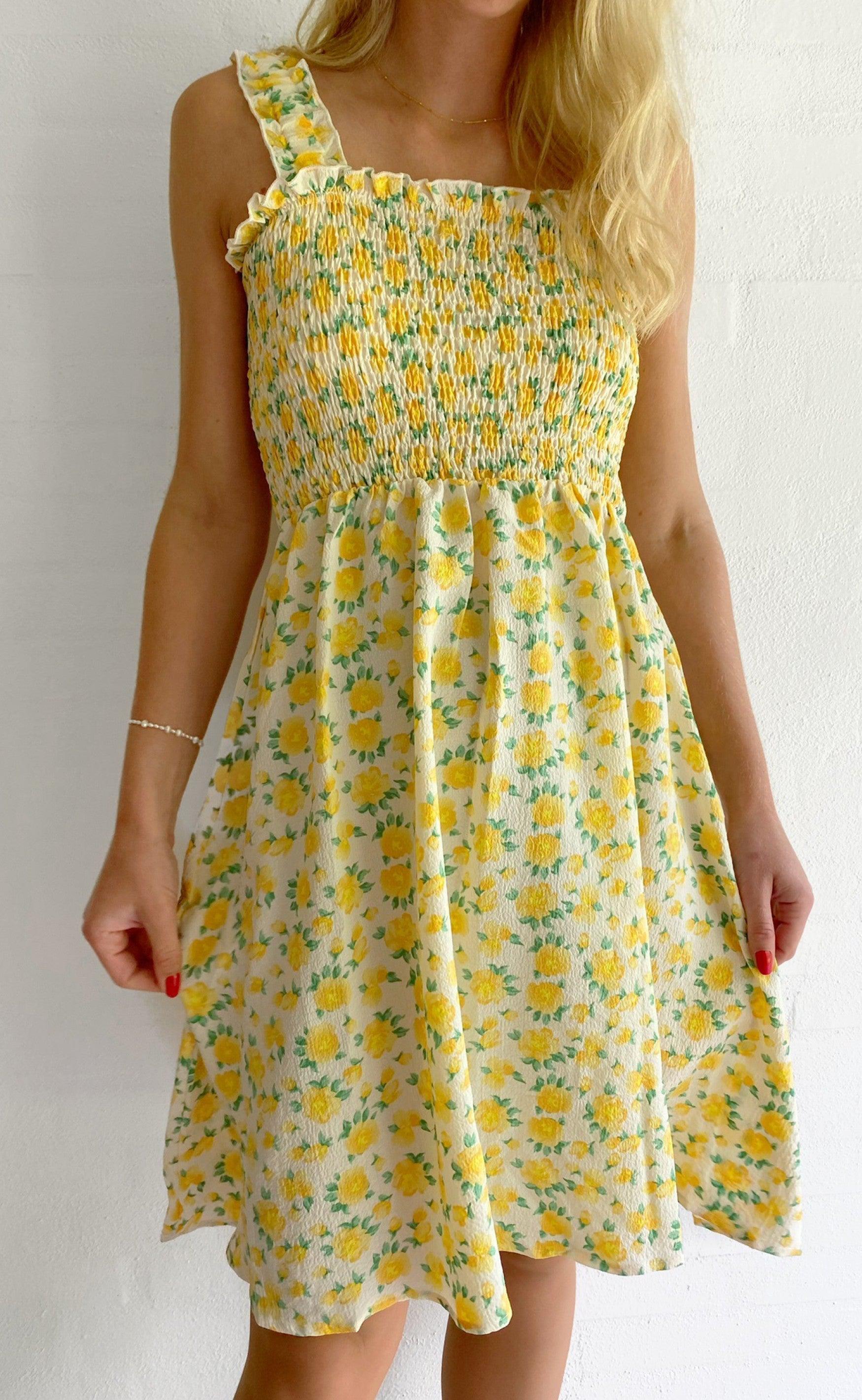 INA Copenhagen Kjole - Andrea - Yellow Flower