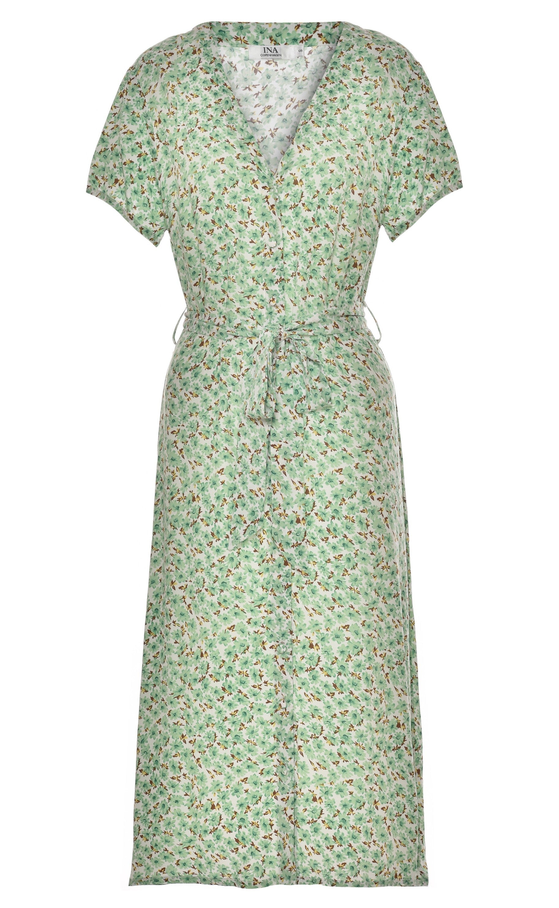 INA Copenhagen Kjole - Astrid - Mint Green Flower