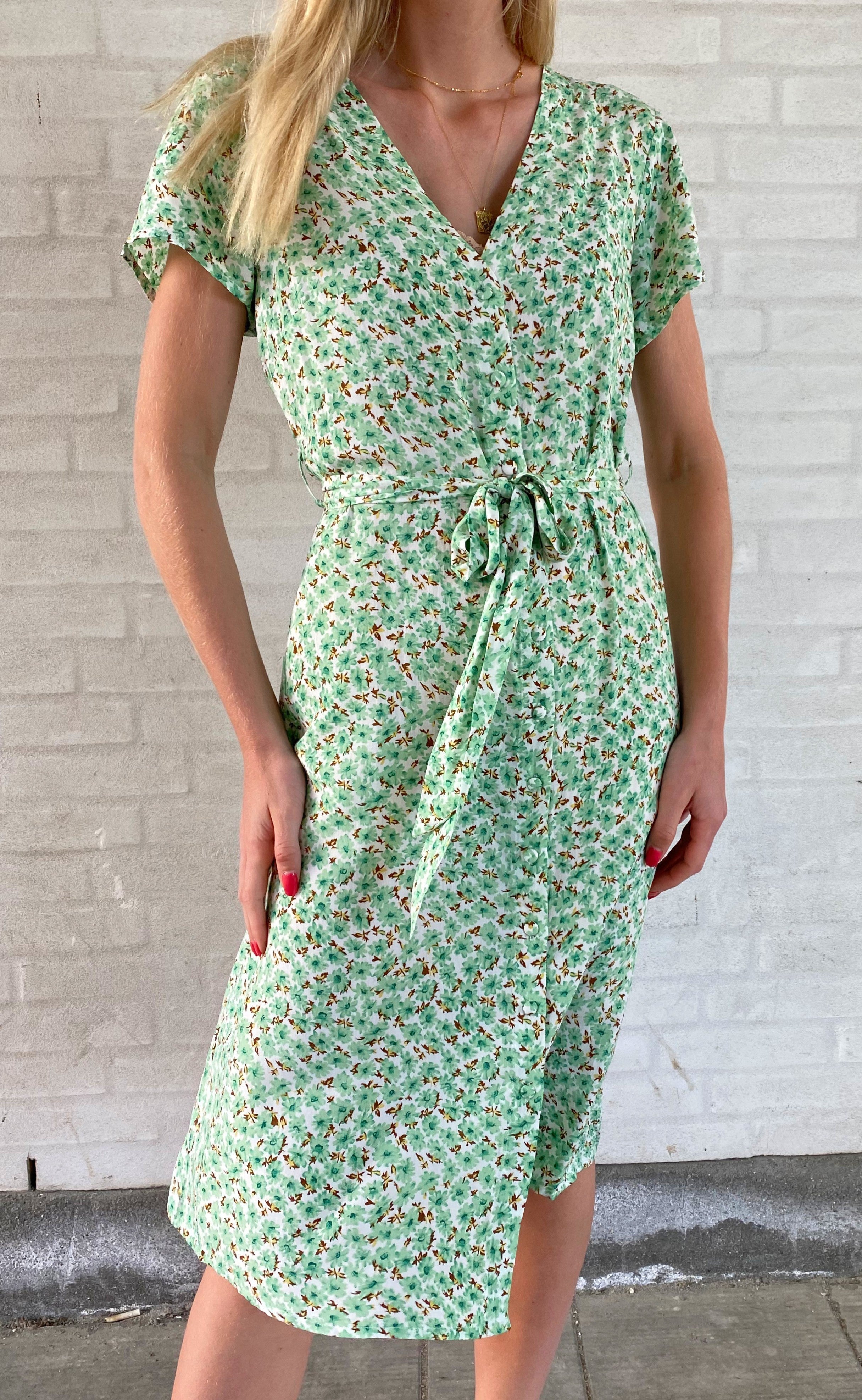 INA Copenhagen Kjole - Astrid - Mint Green Flower
