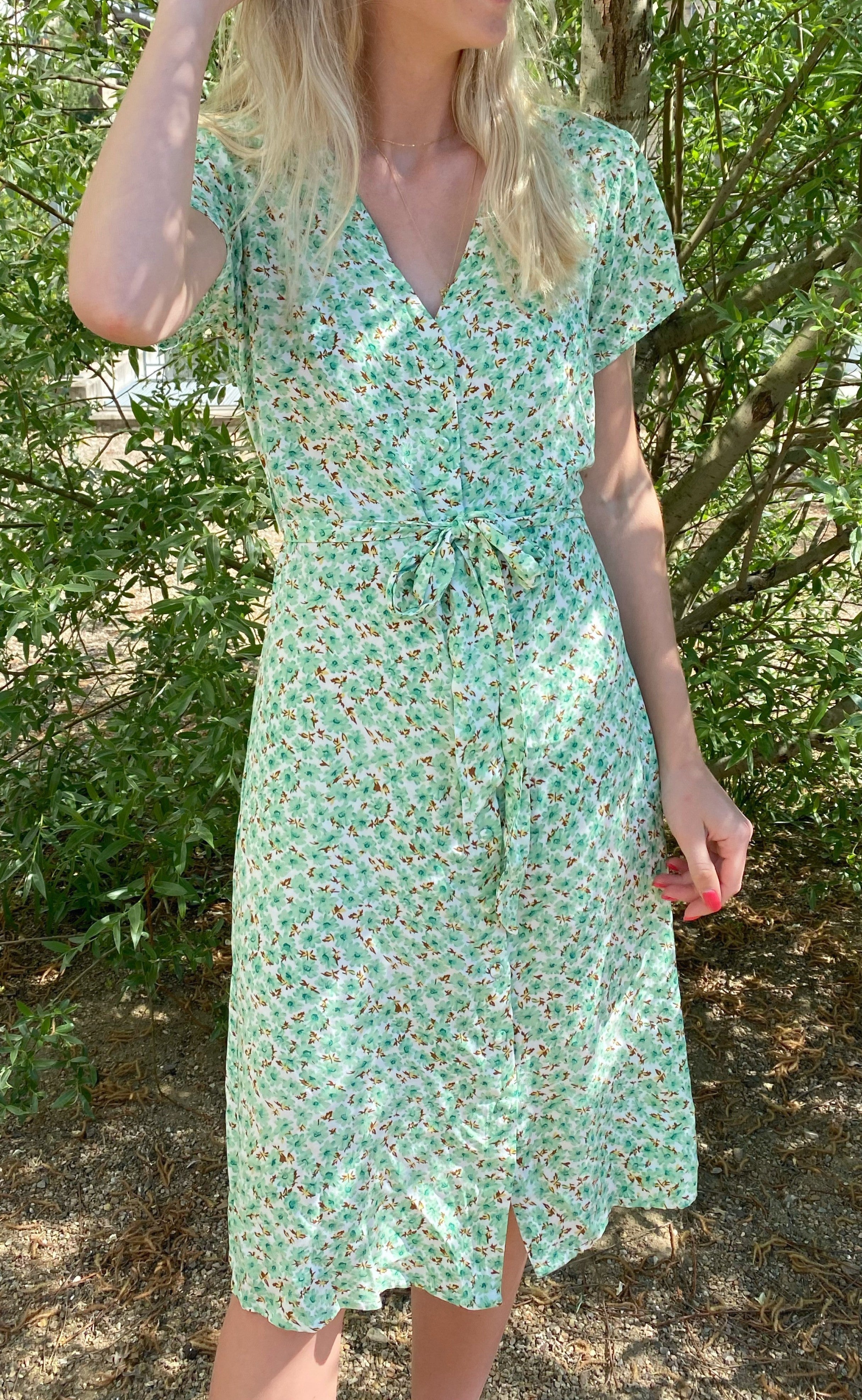 INA Copenhagen Kjole - Astrid - Mint Green Flower