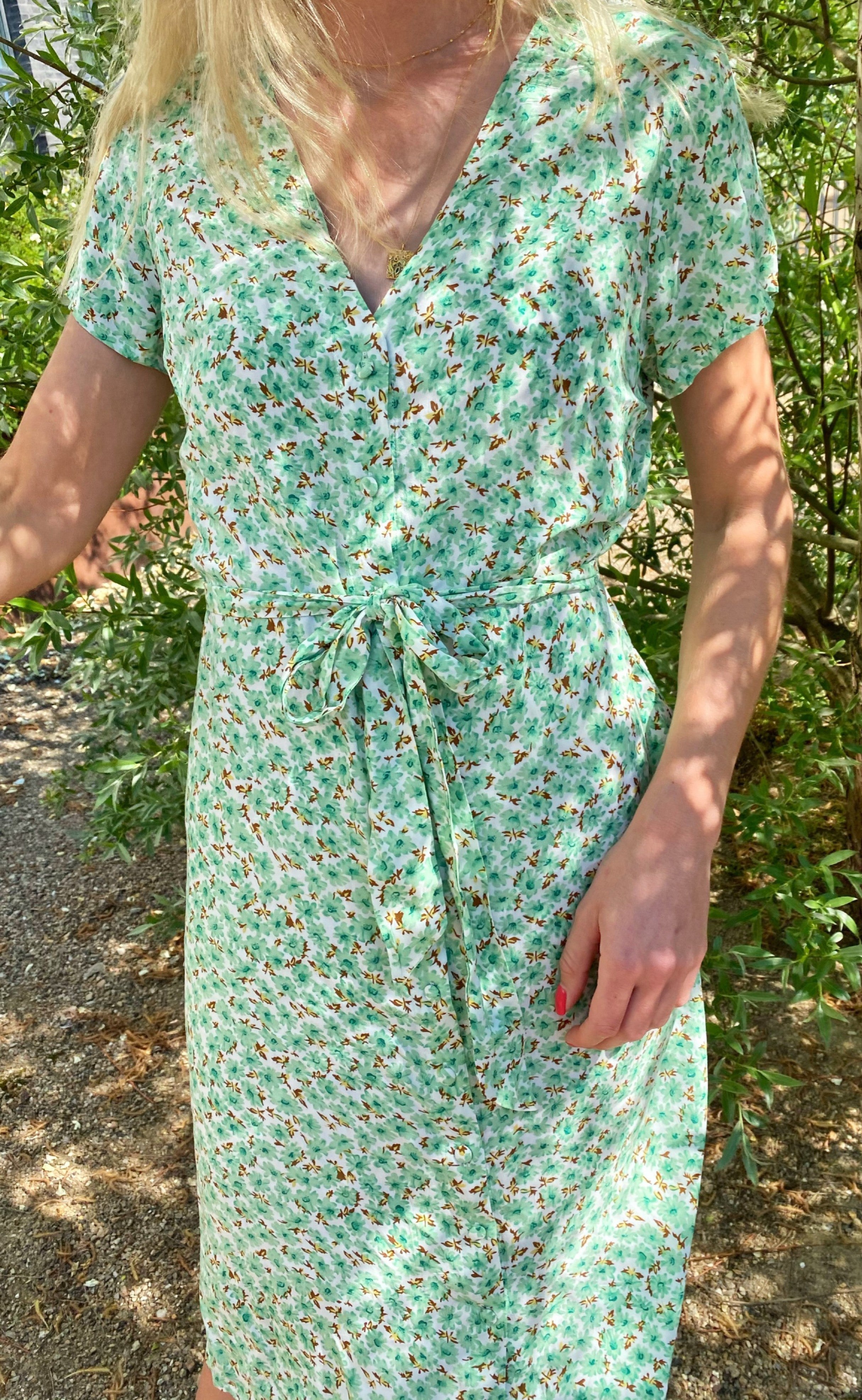 INA Copenhagen Kjole - Astrid - Mint Green Flower
