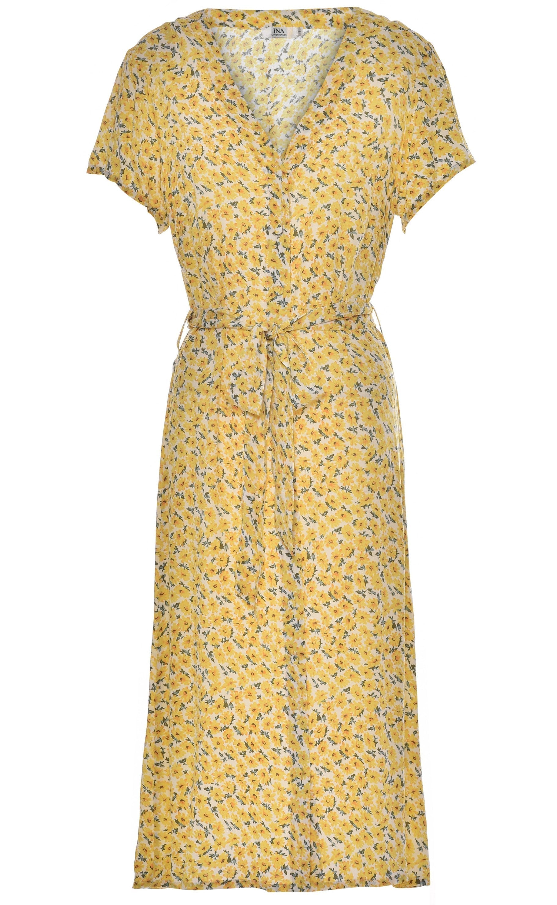 INA Copenhagen Kjole - Astrid - Yellow Flower