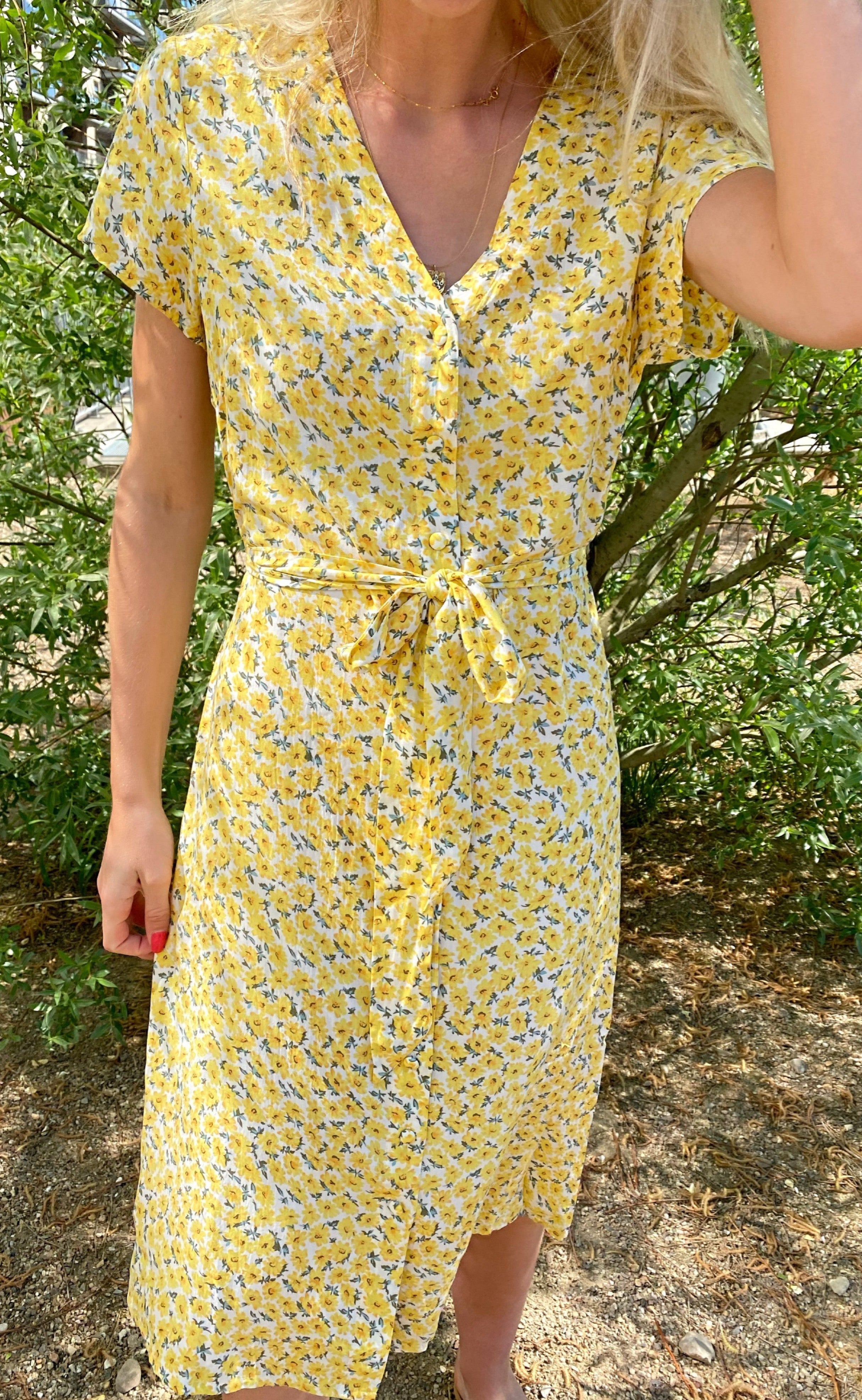 INA Copenhagen Kjole - Astrid - Yellow Flower