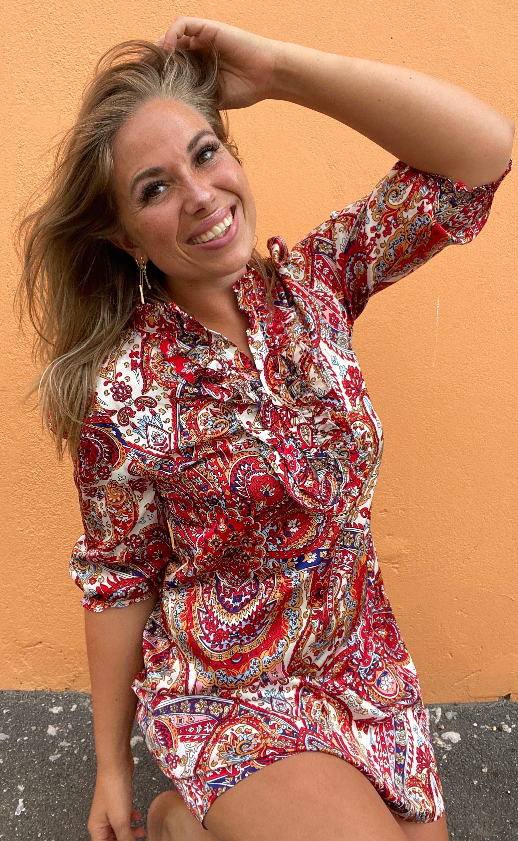 INA Copenhagen Kjole - Camilla - Red Paisley