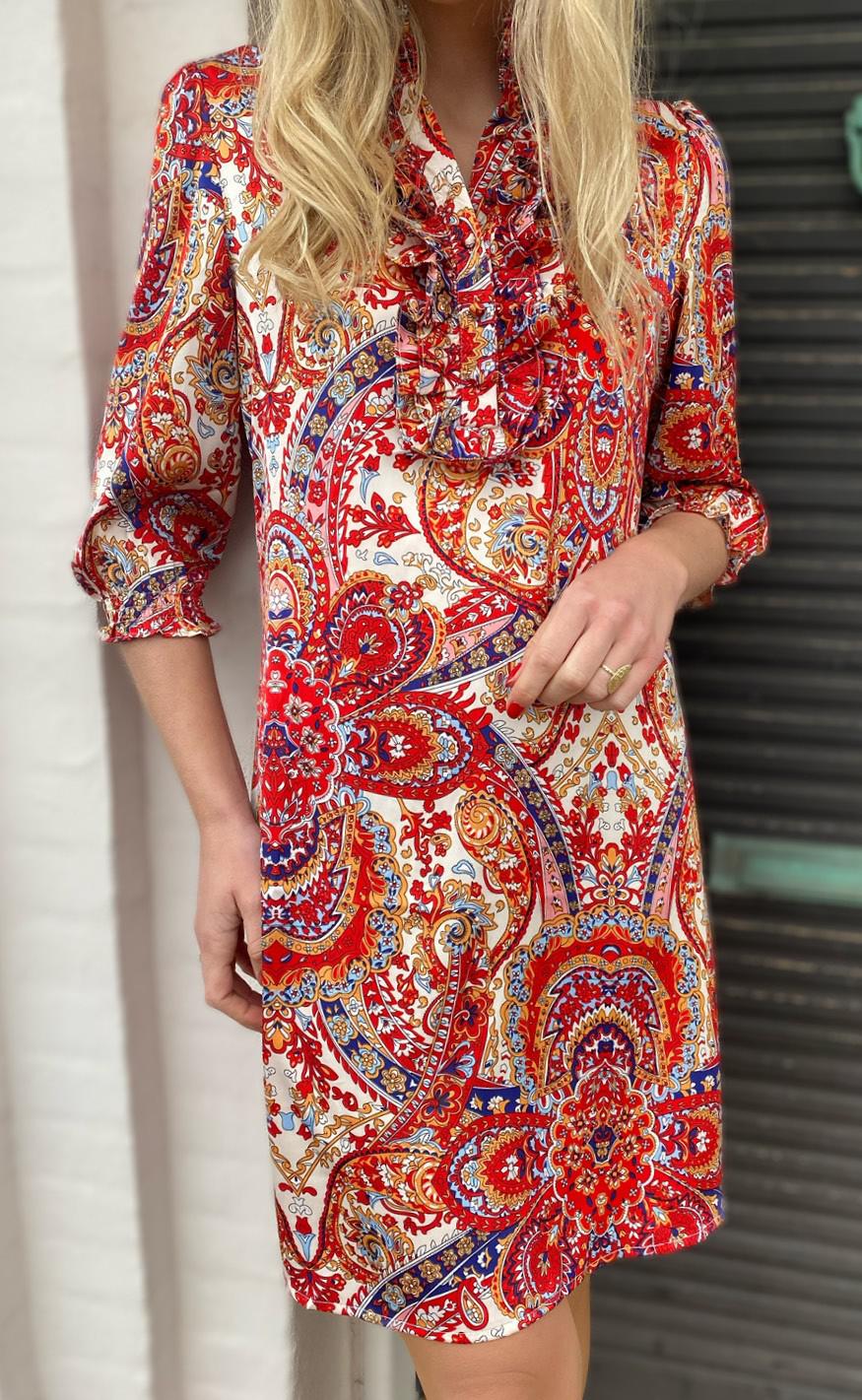 INA Copenhagen Kjole - Camilla - Red Paisley