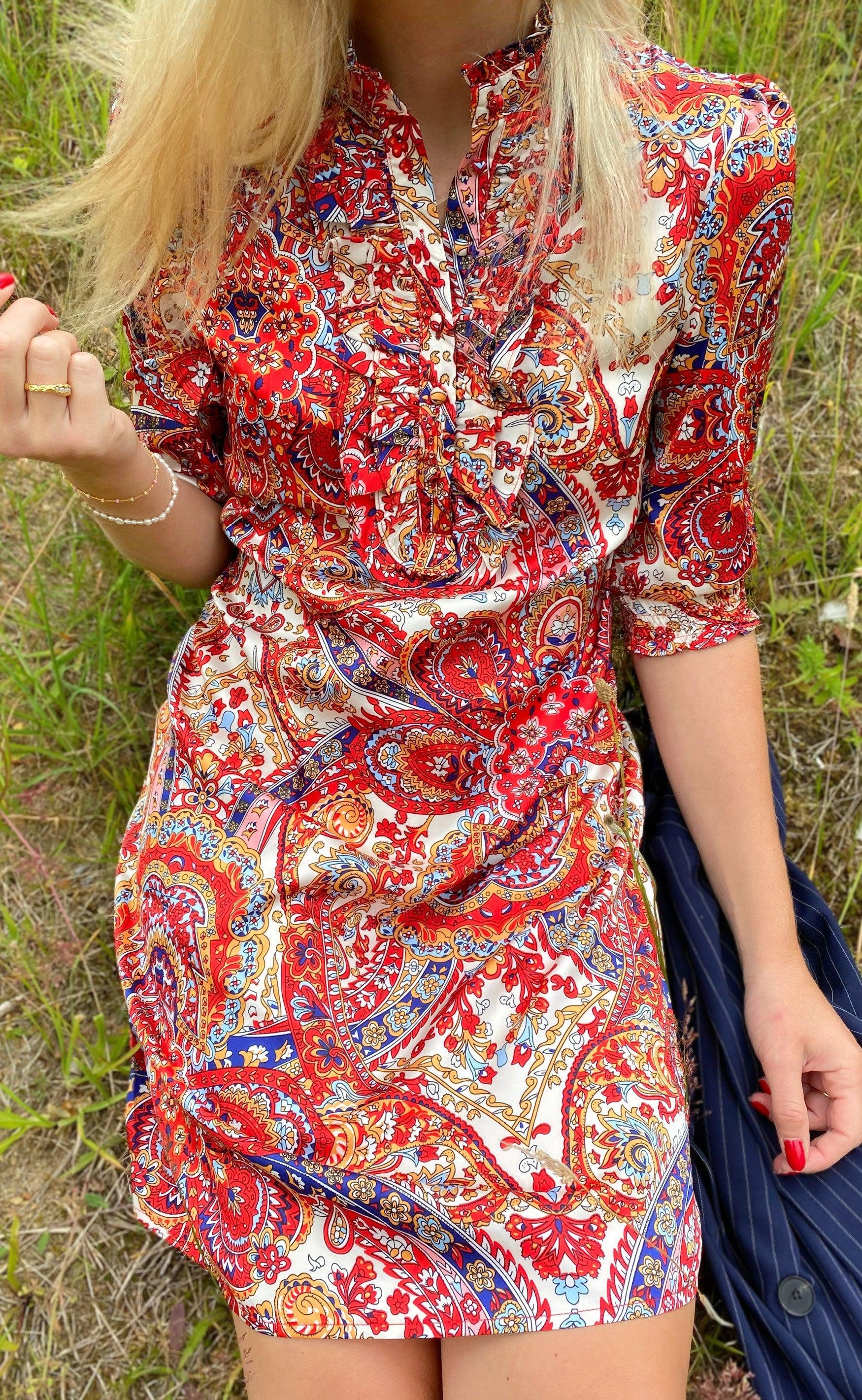INA Copenhagen Kjole - Camilla - Red Paisley