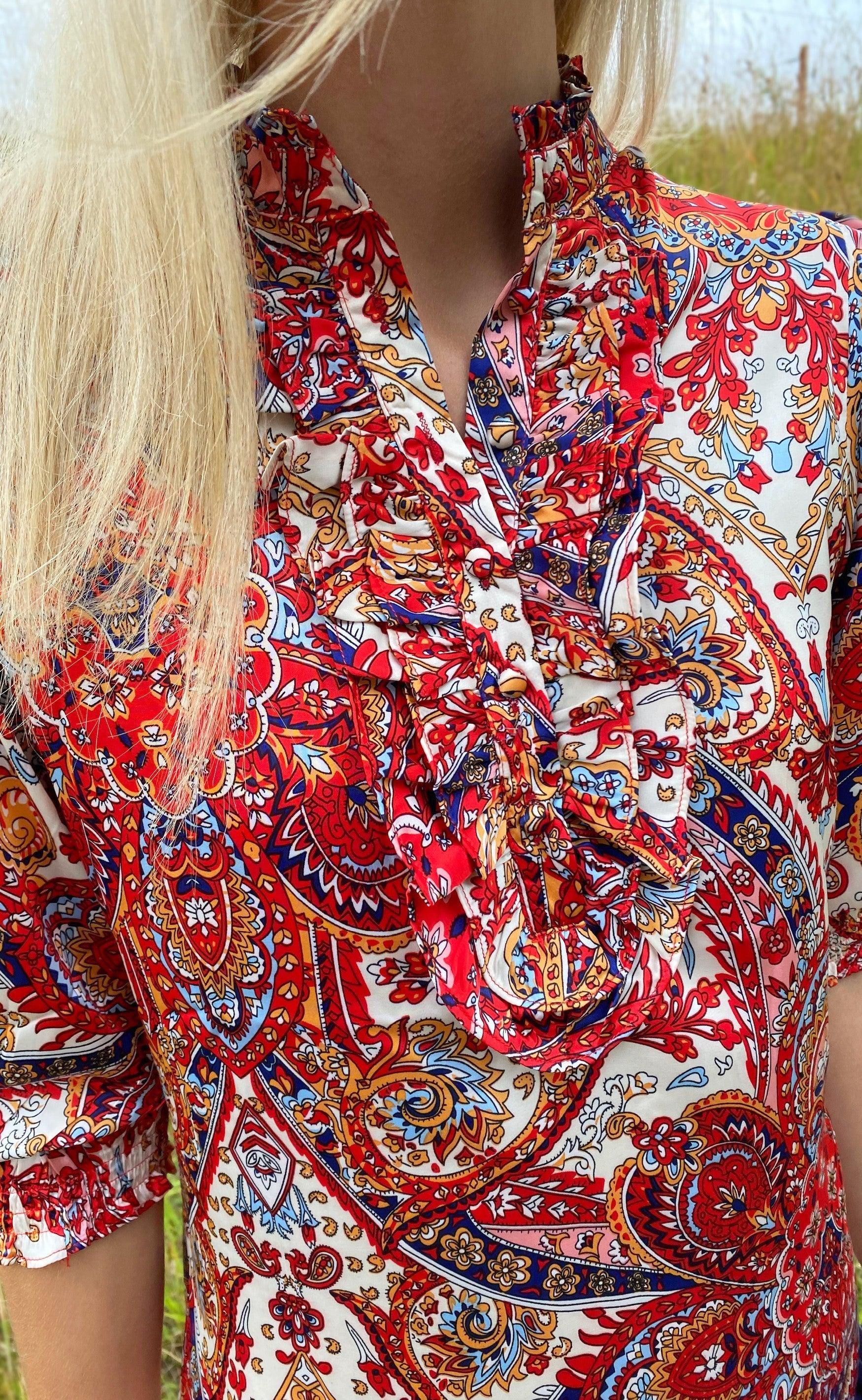 INA Copenhagen Kjole - Camilla - Red Paisley