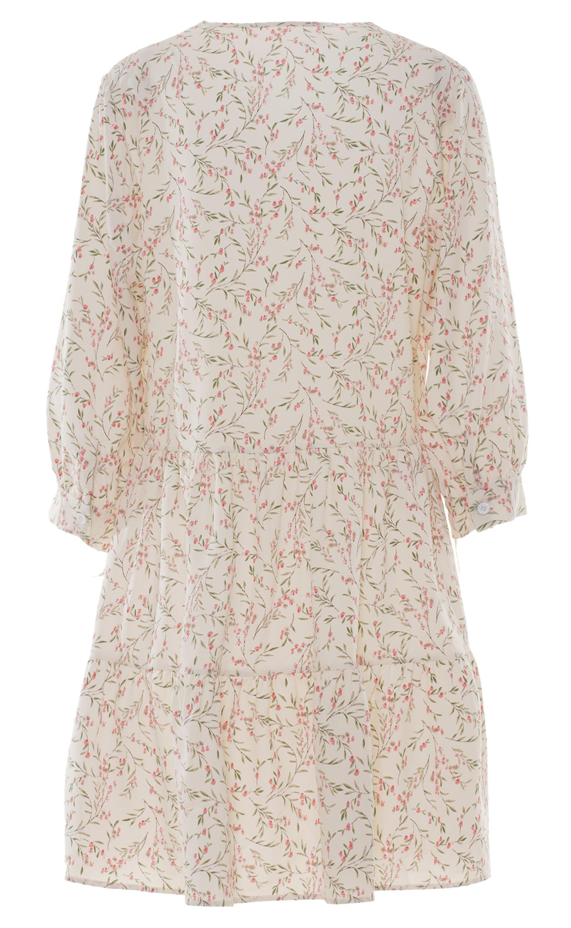 INA Copenhagen Kjole - Camille - White / Rose Flower
