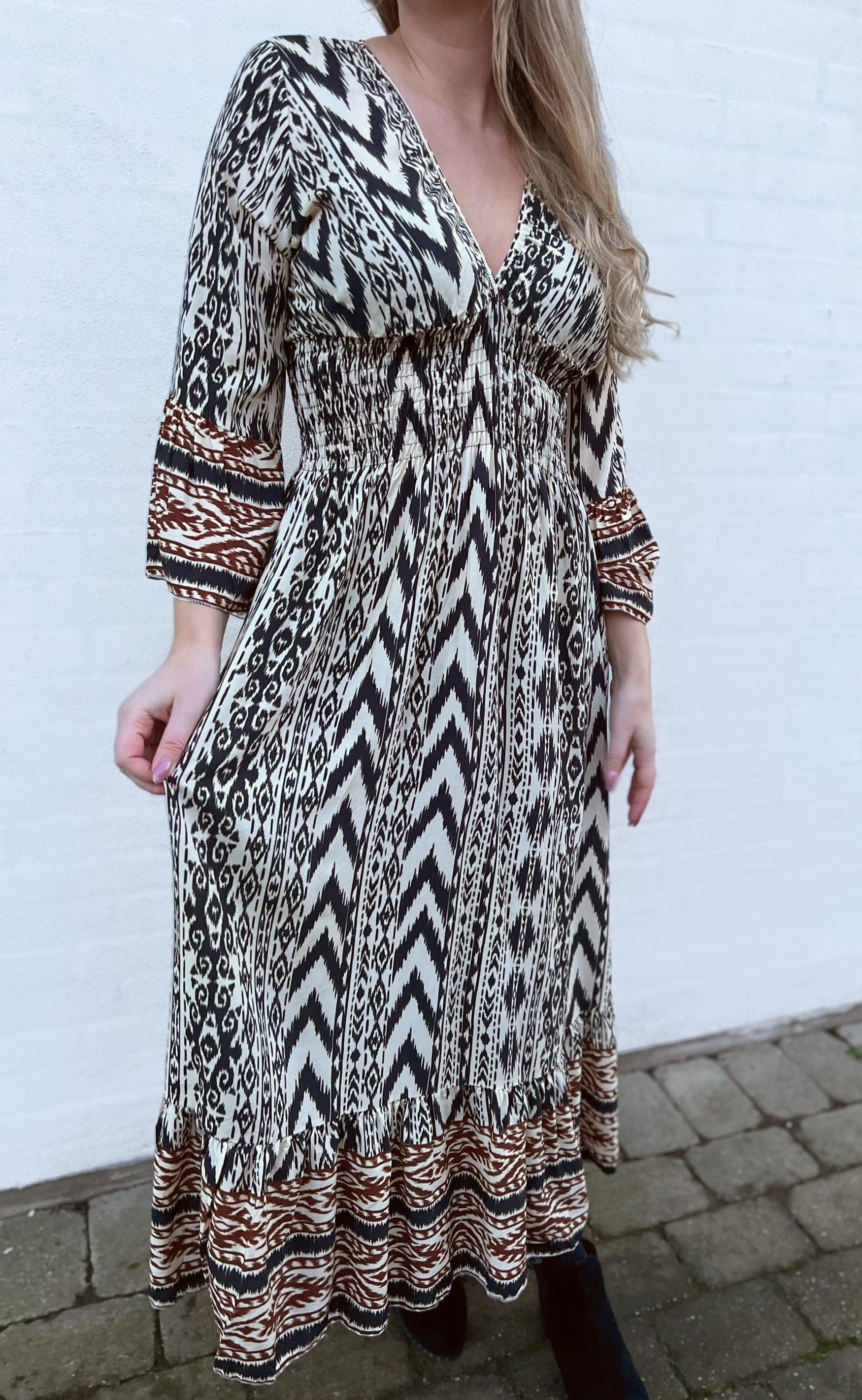 INA Copenhagen Kjole - Carla - Black / Beige