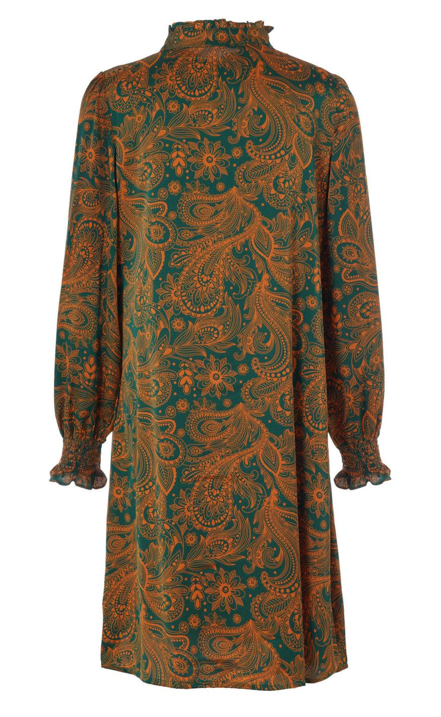 INA Copenhagen Kjole - Cilla - Green/Orange