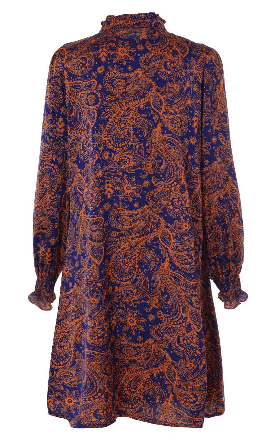 INA Copenhagen Kjole - Cilla - Navy/Orange