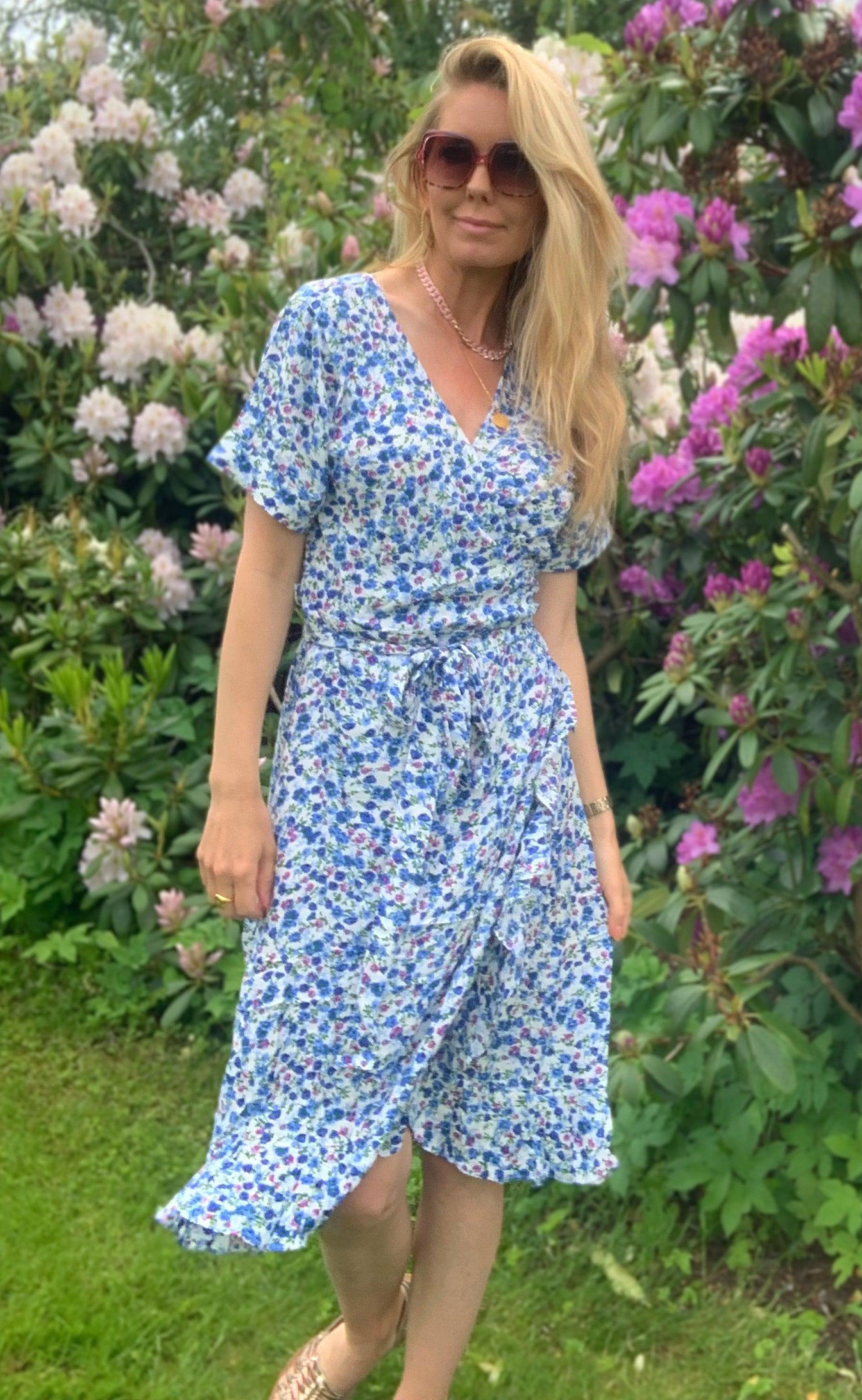 INA Copenhagen Kjole - Ella - Blue Flower
