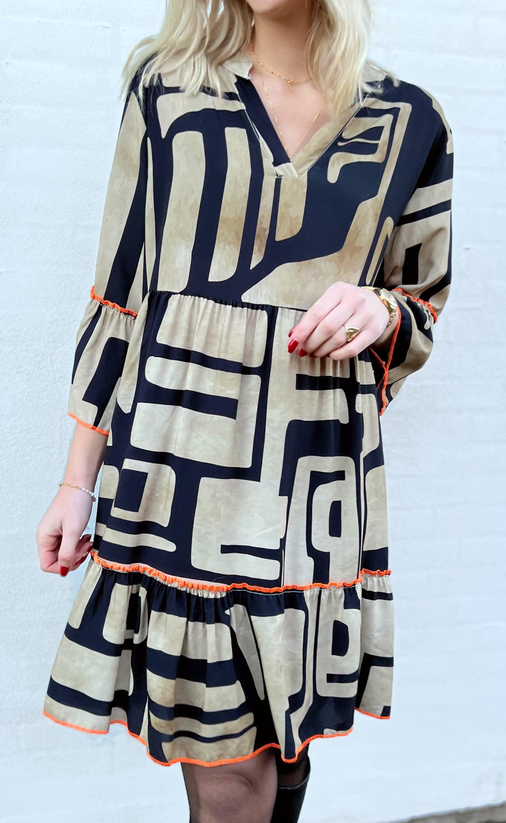 INA Copenhagen Kjole - Fenja - Black / Brown