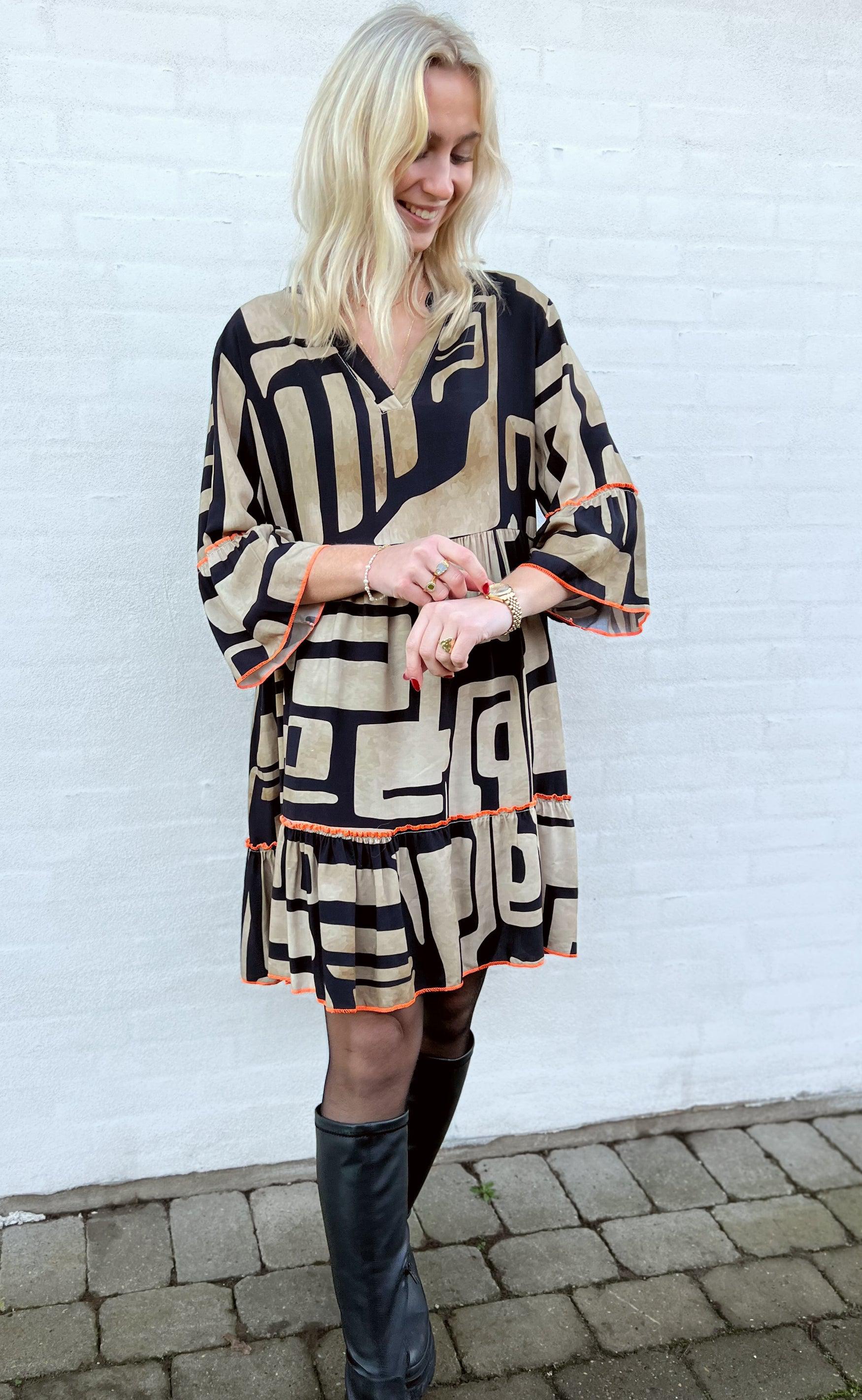 INA Copenhagen Kjole - Fenja - Black / Brown