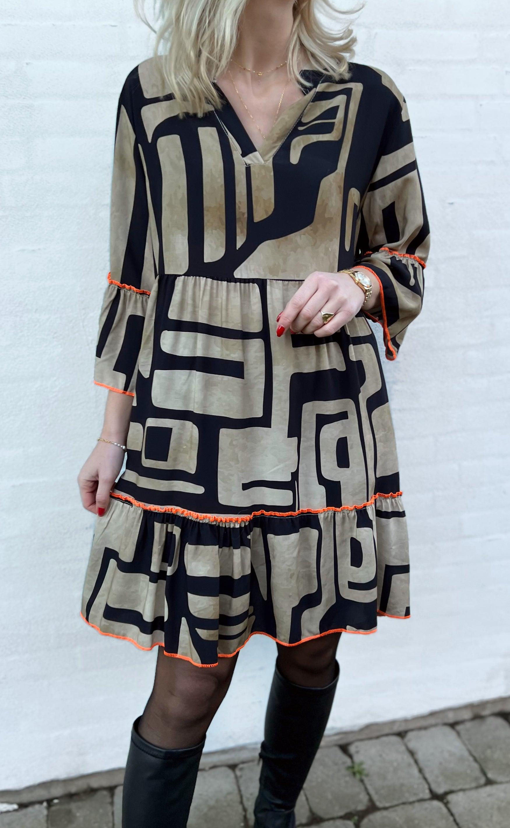 INA Copenhagen Kjole - Fenja - Black / Brown
