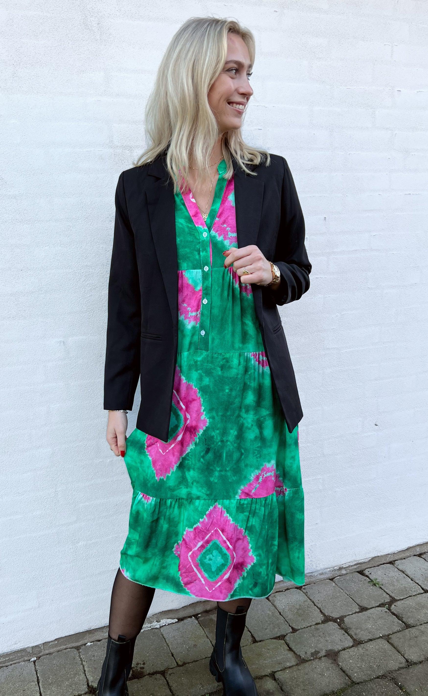 INA Copenhagen Kjole - Gry - Green/Pink