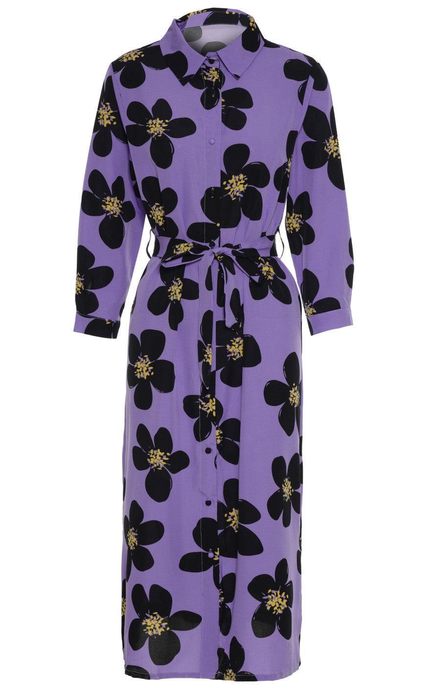 INA Copenhagen Kjole - Isabella - Purple/Black Flower