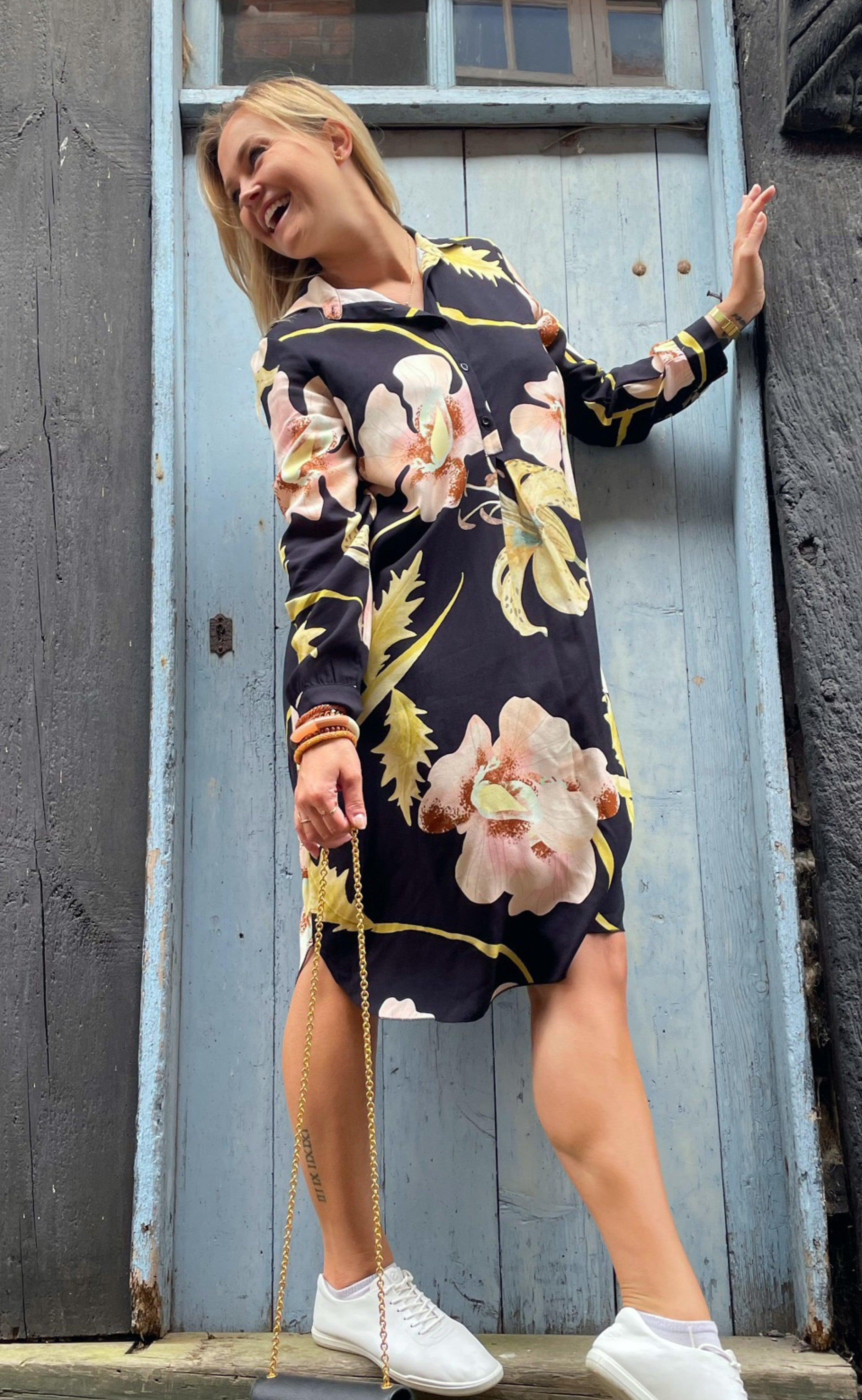 INA Copenhagen Kjole - Lilli - Black Flower